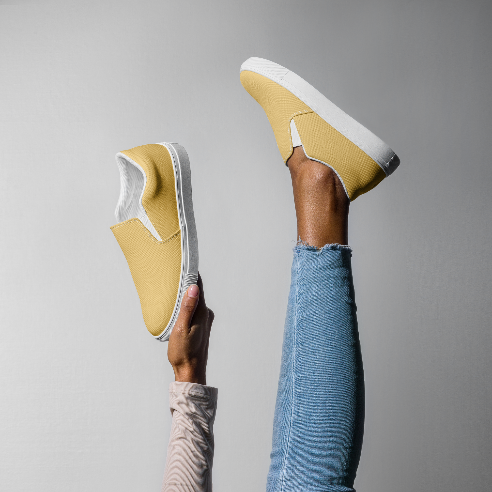 Women’s slip-on canvas shoes - Sand Yellow