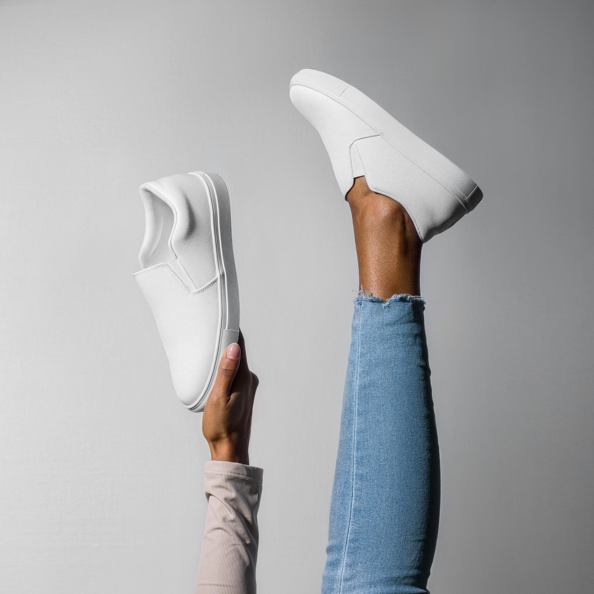 Women’s slip-on canvas shoes - Seashell White