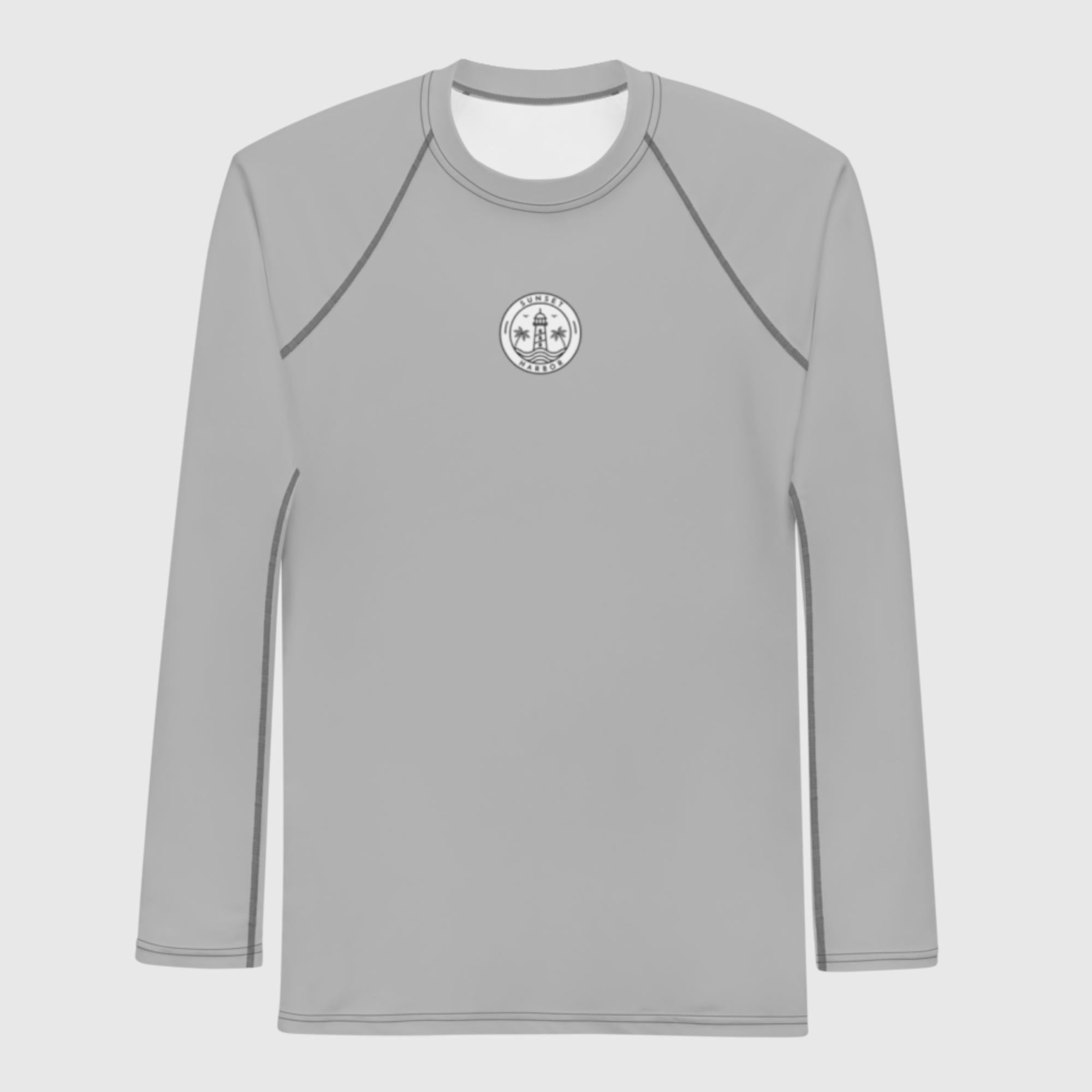 Men's Rash Guard - Silver - Sunset Harbor Clothing