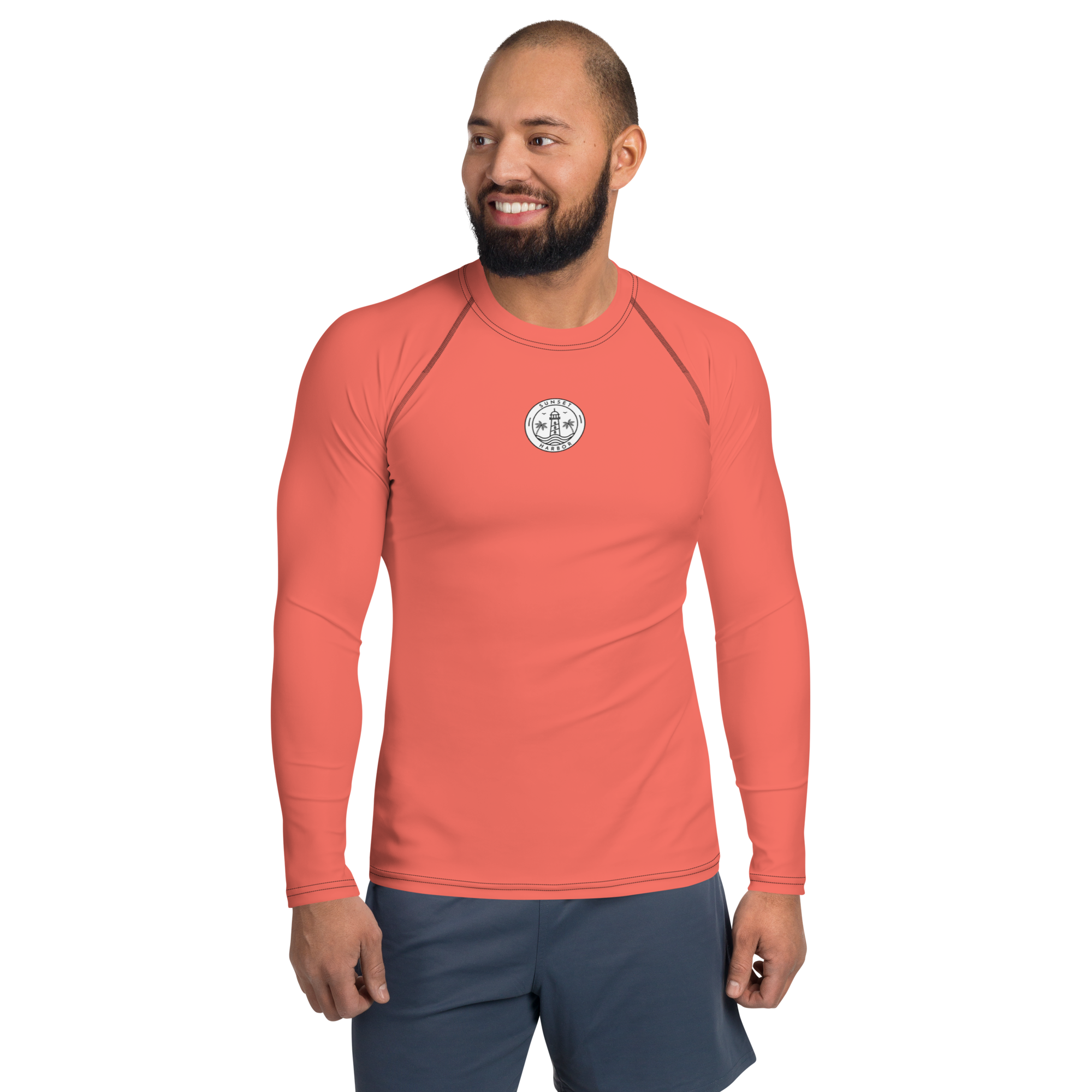 Men's Rash Guard - Sunset Coral