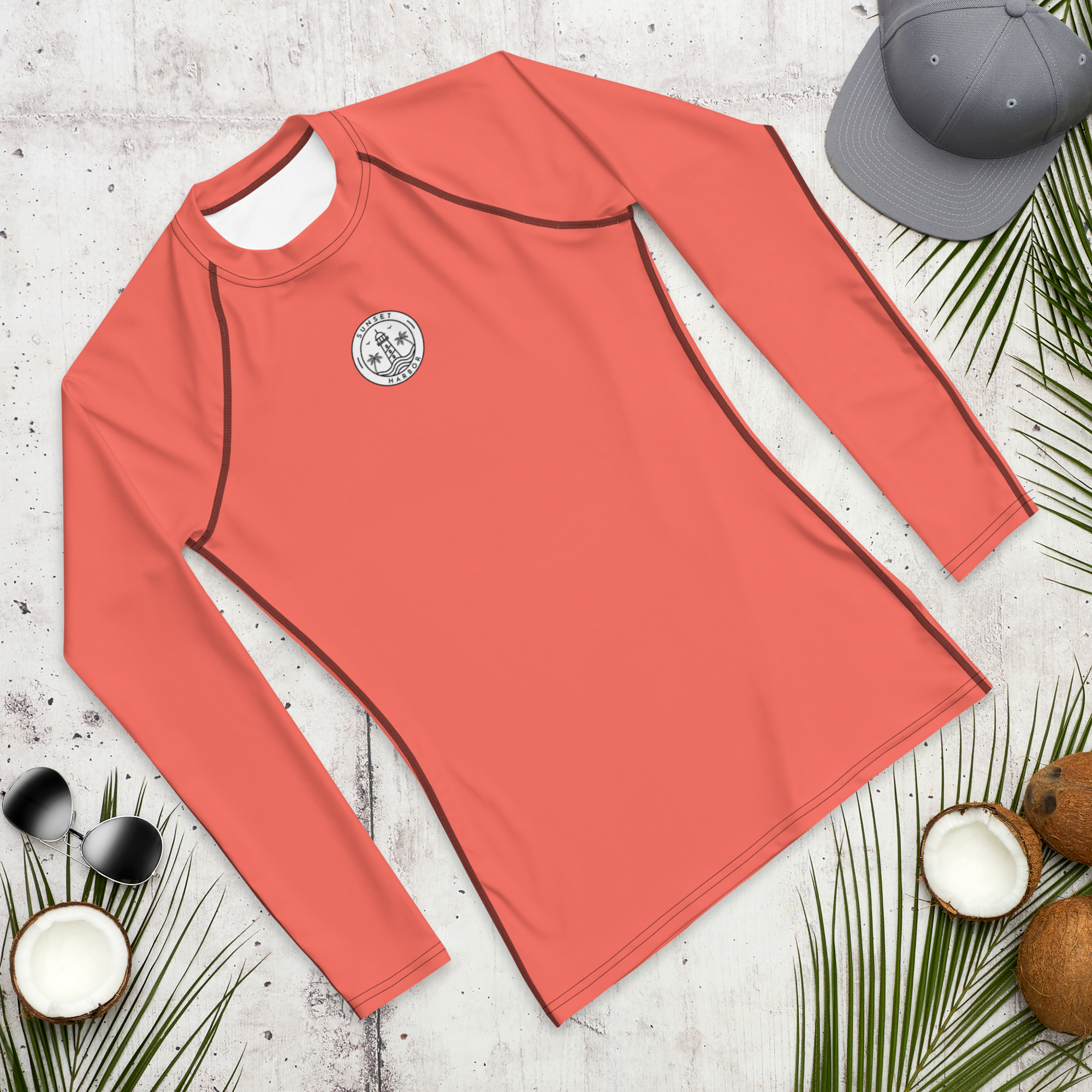 Men's Rash Guard - Sunset Coral