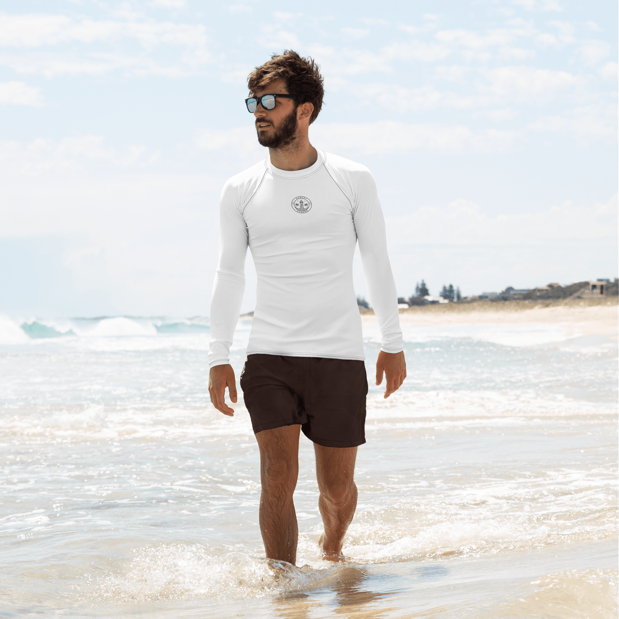 Men's Rash Guard - Seashell White