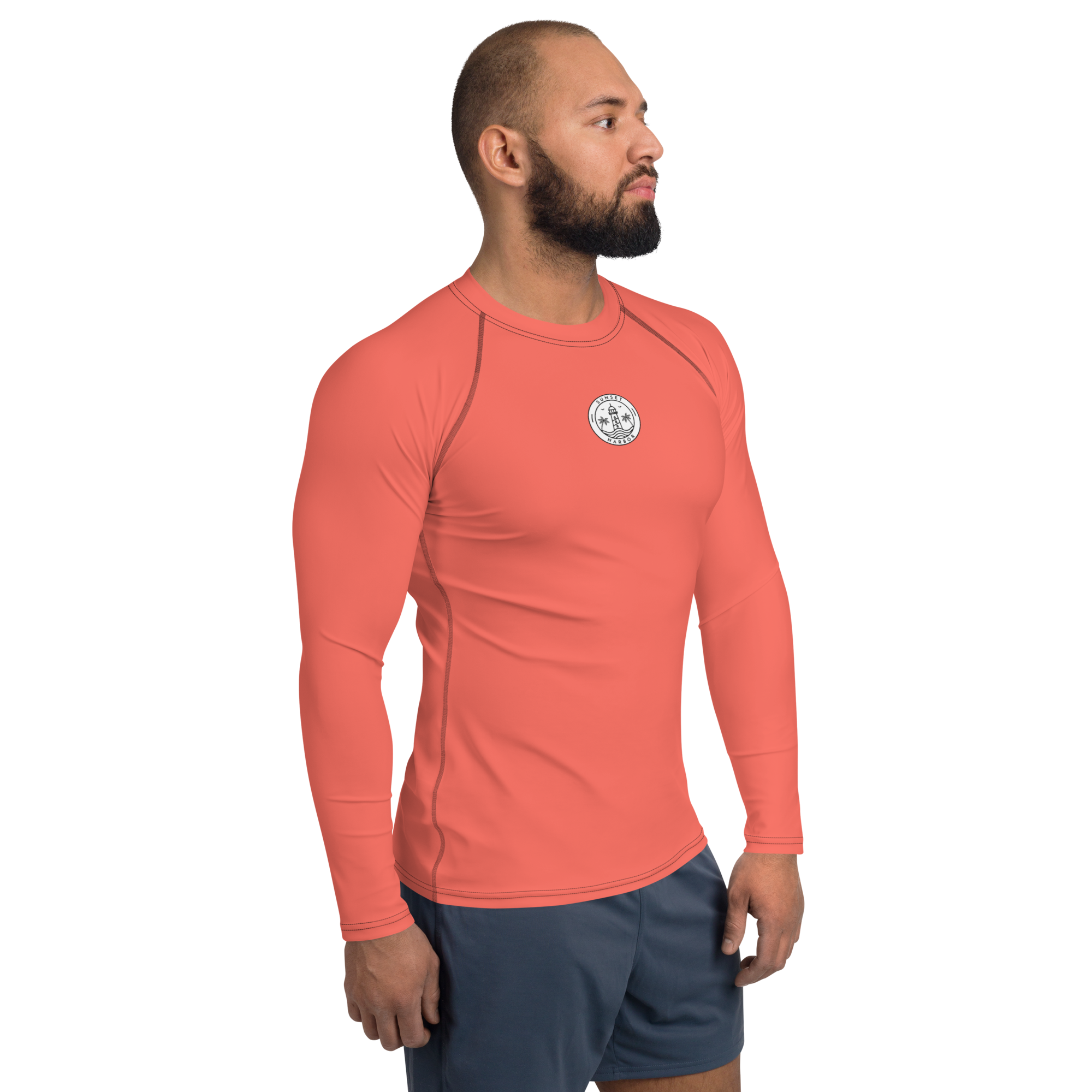 Men's Rash Guard - Sunset Coral