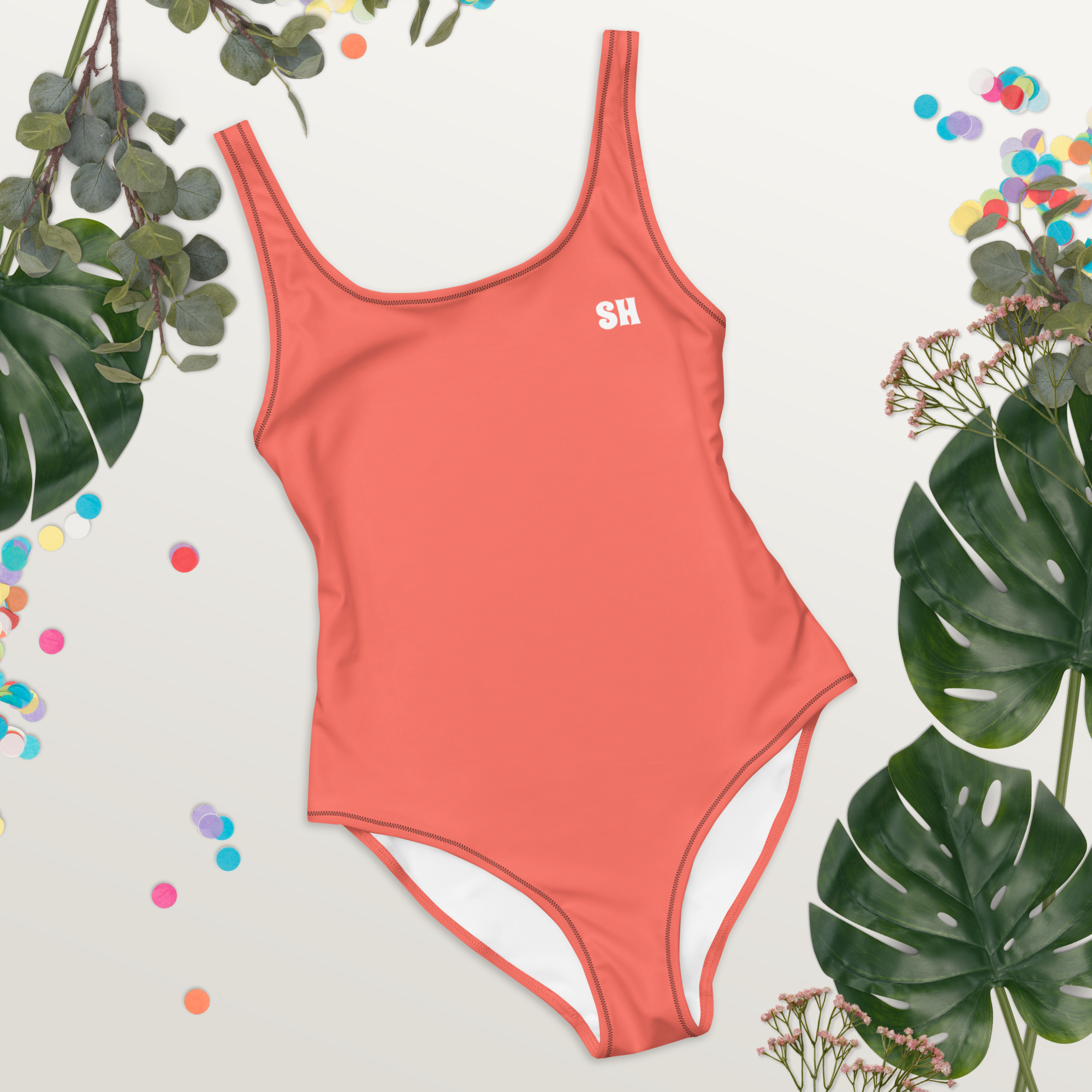 One-Piece Swimsuit - Sunset Coral