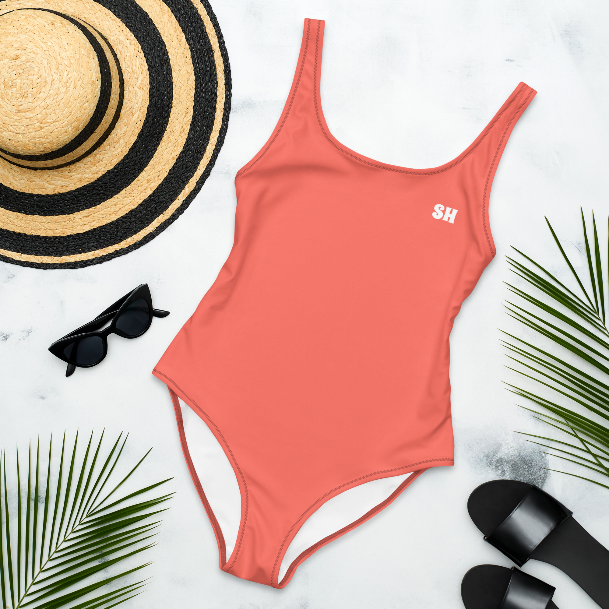 One-Piece Swimsuit - Sunset Coral