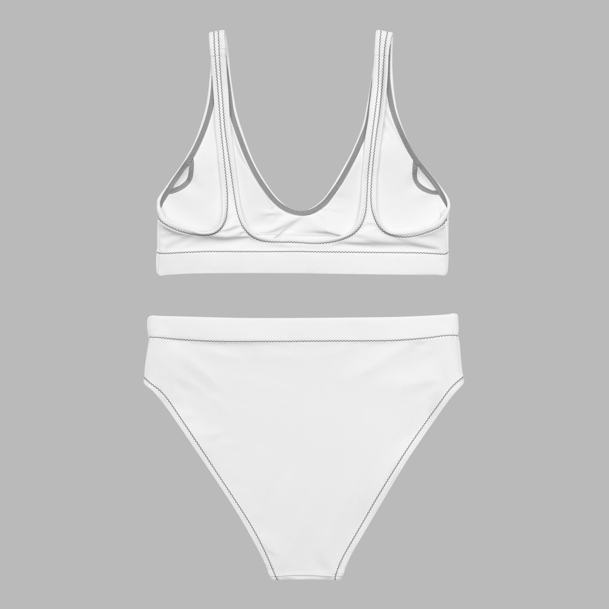 Recycled high-waisted bikini - White