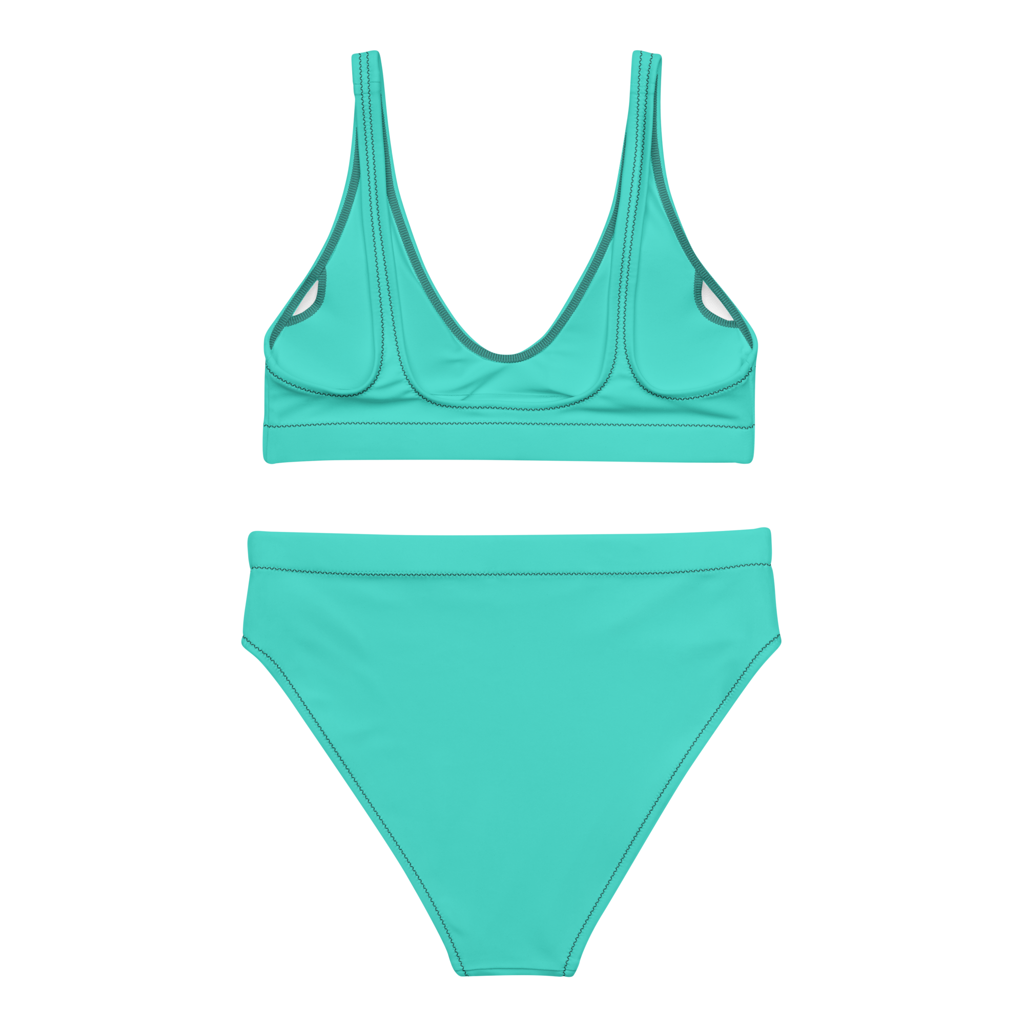 Recycled high-waisted bikini - Lagoon Turquoise