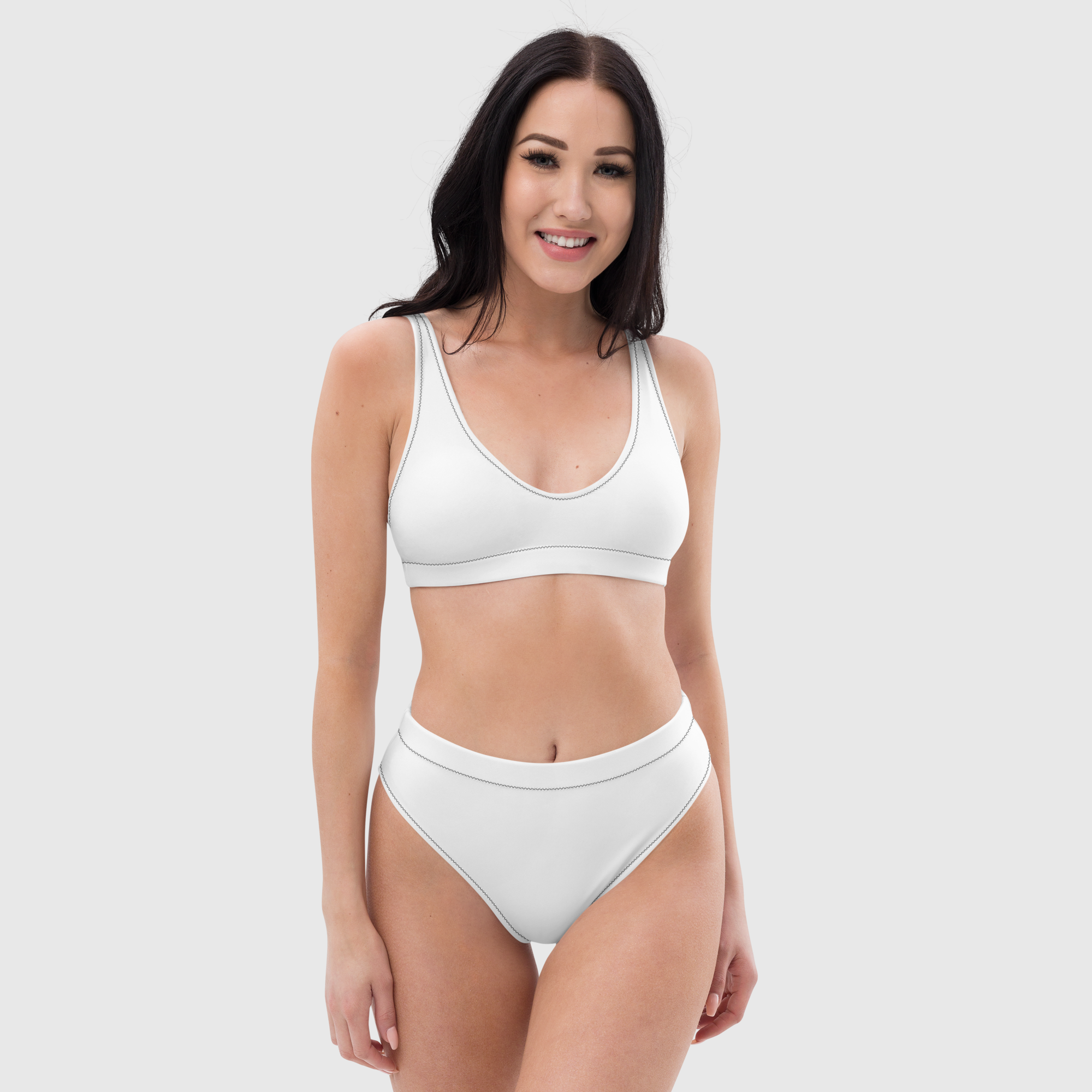 Recycled high-waisted bikini - White