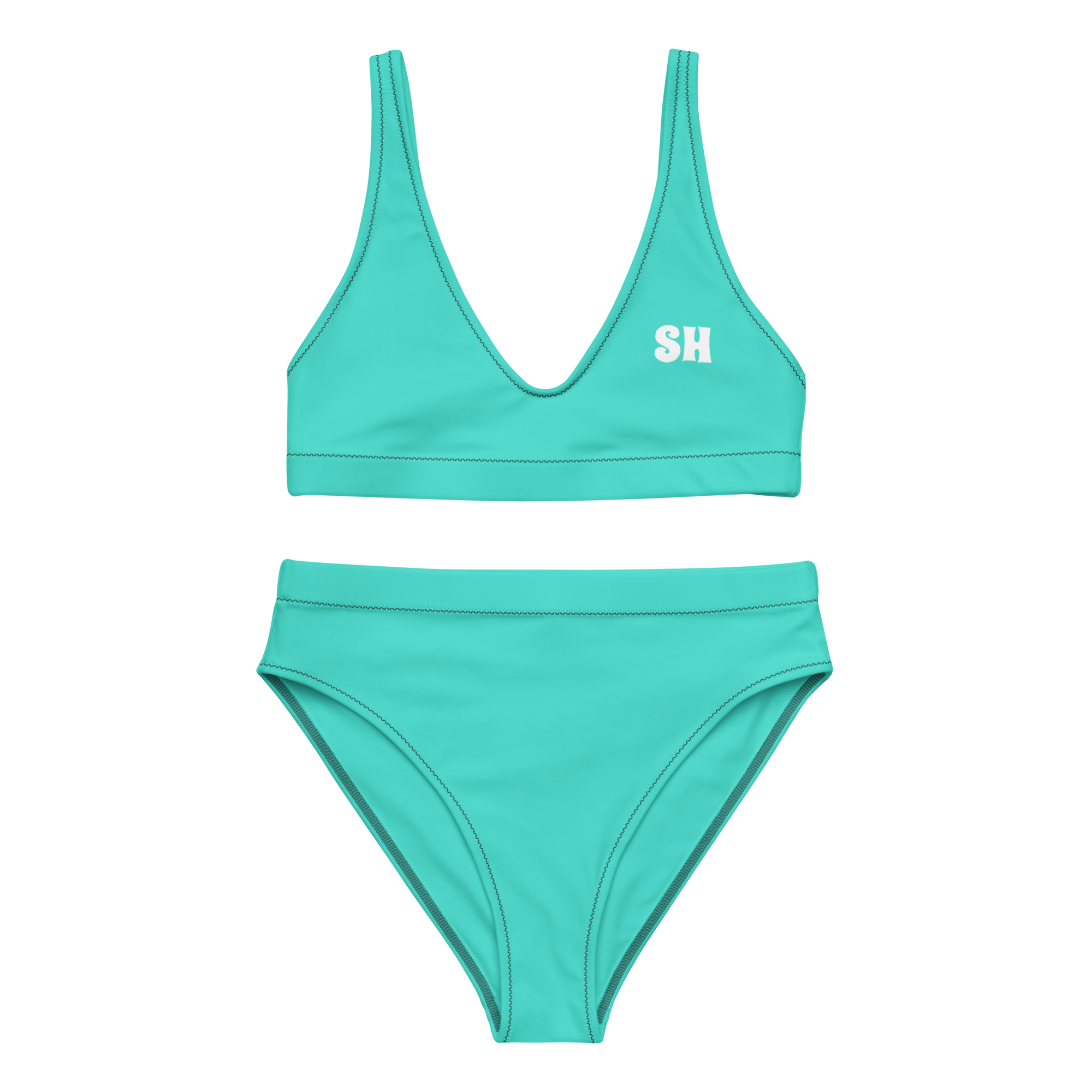 Recycled high-waisted bikini - Lagoon Turquoise