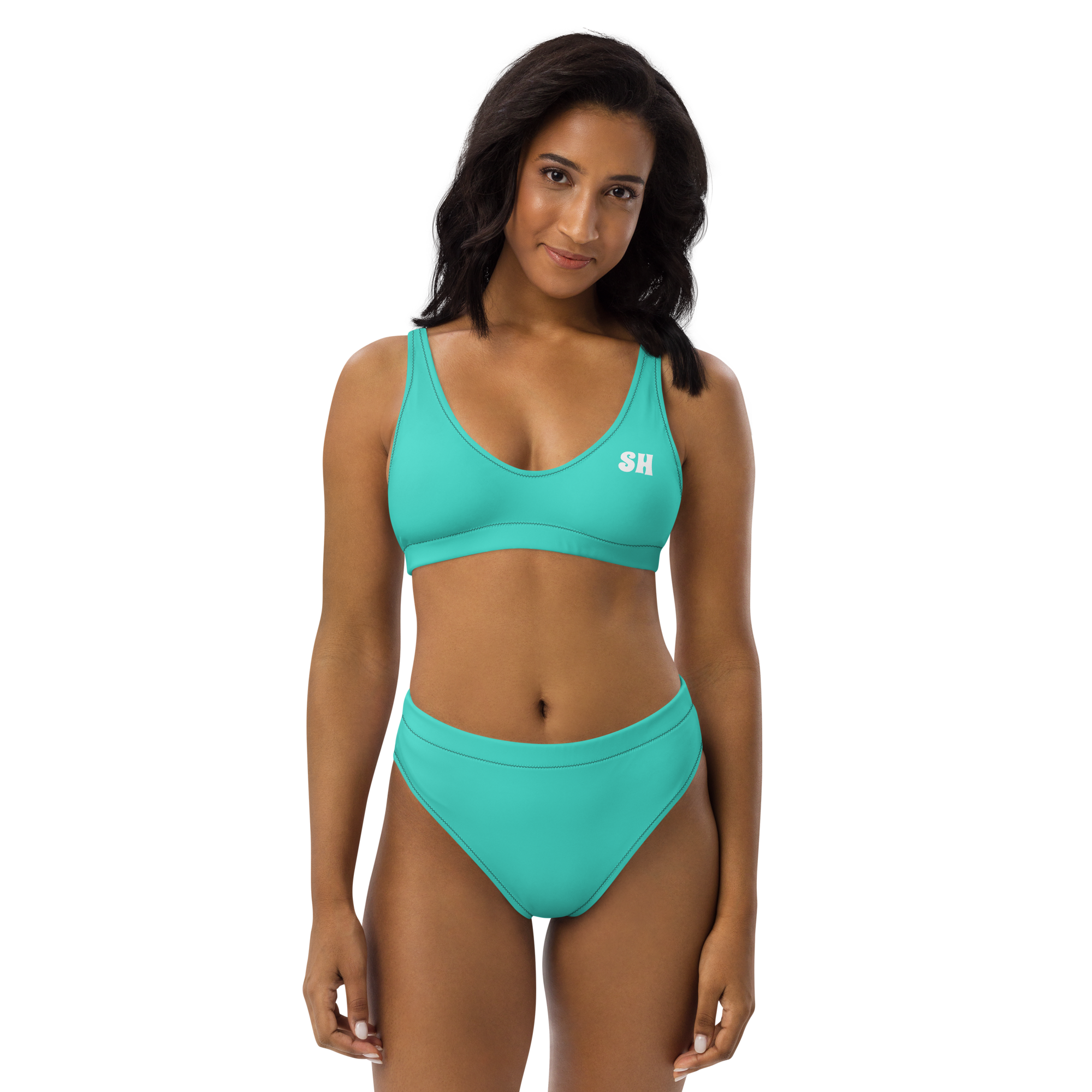 Recycled high-waisted bikini - Lagoon Turquoise