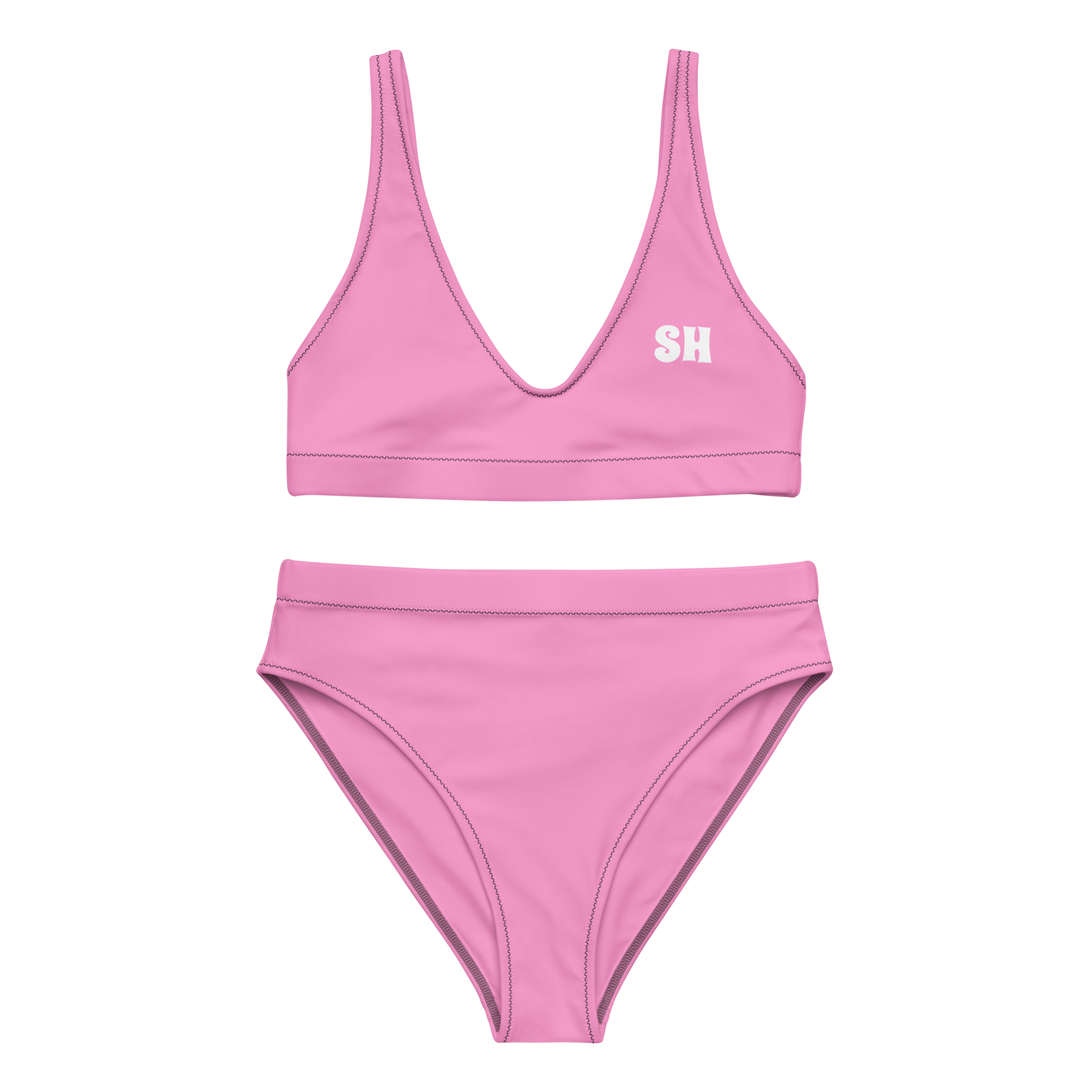 Recycled high-waisted bikini - Tropical Pink