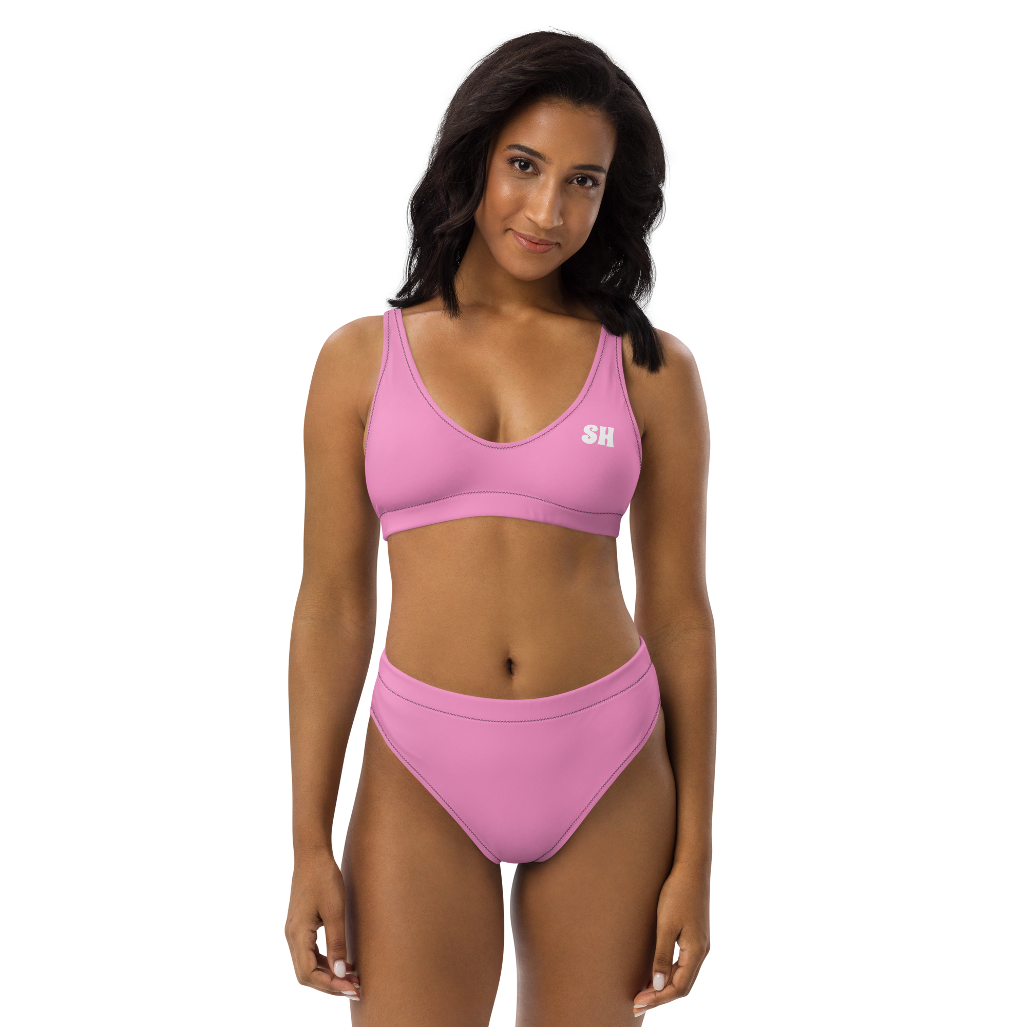 Recycled high-waisted bikini - Tropical Pink