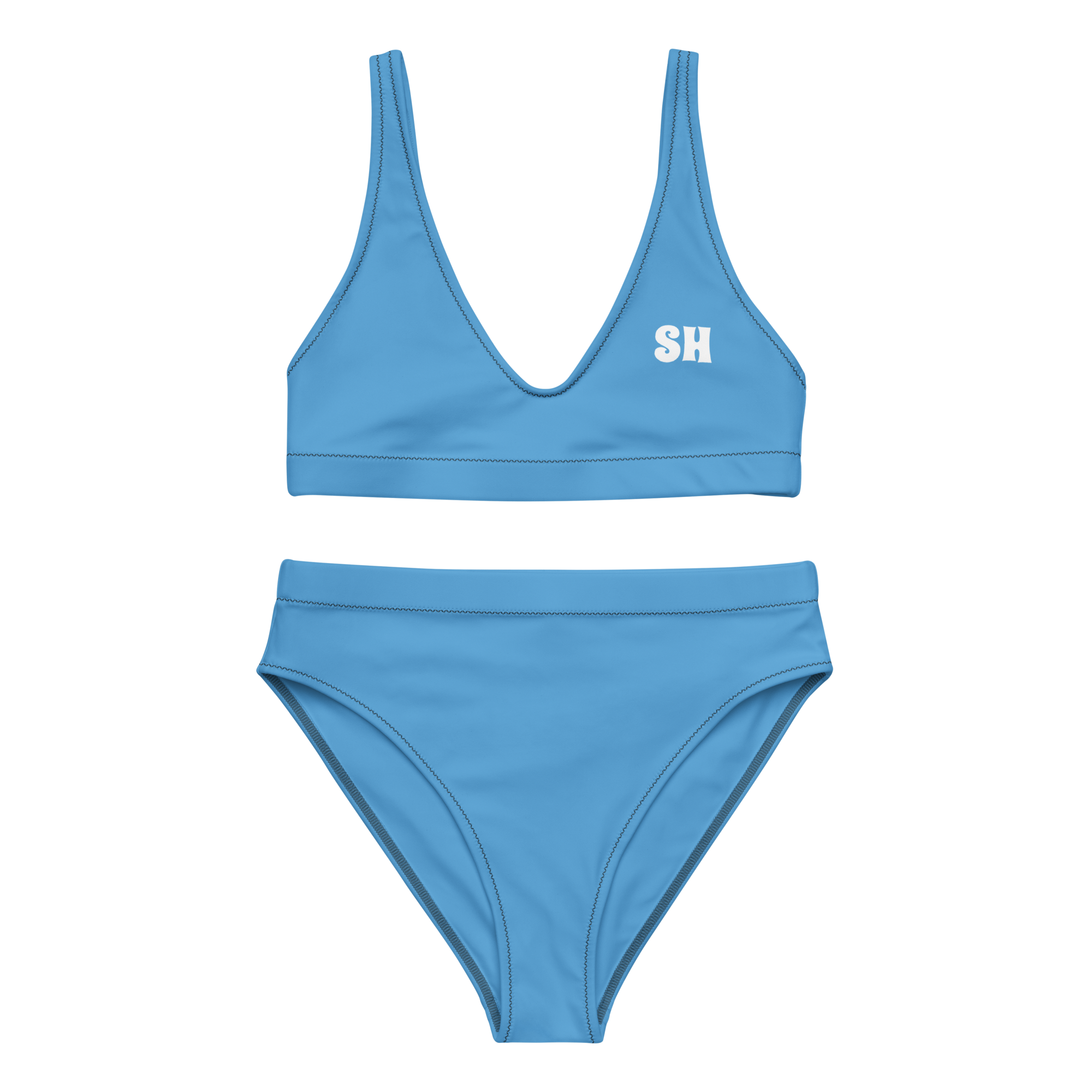 Recycled high-waisted bikini - Ocean Blue