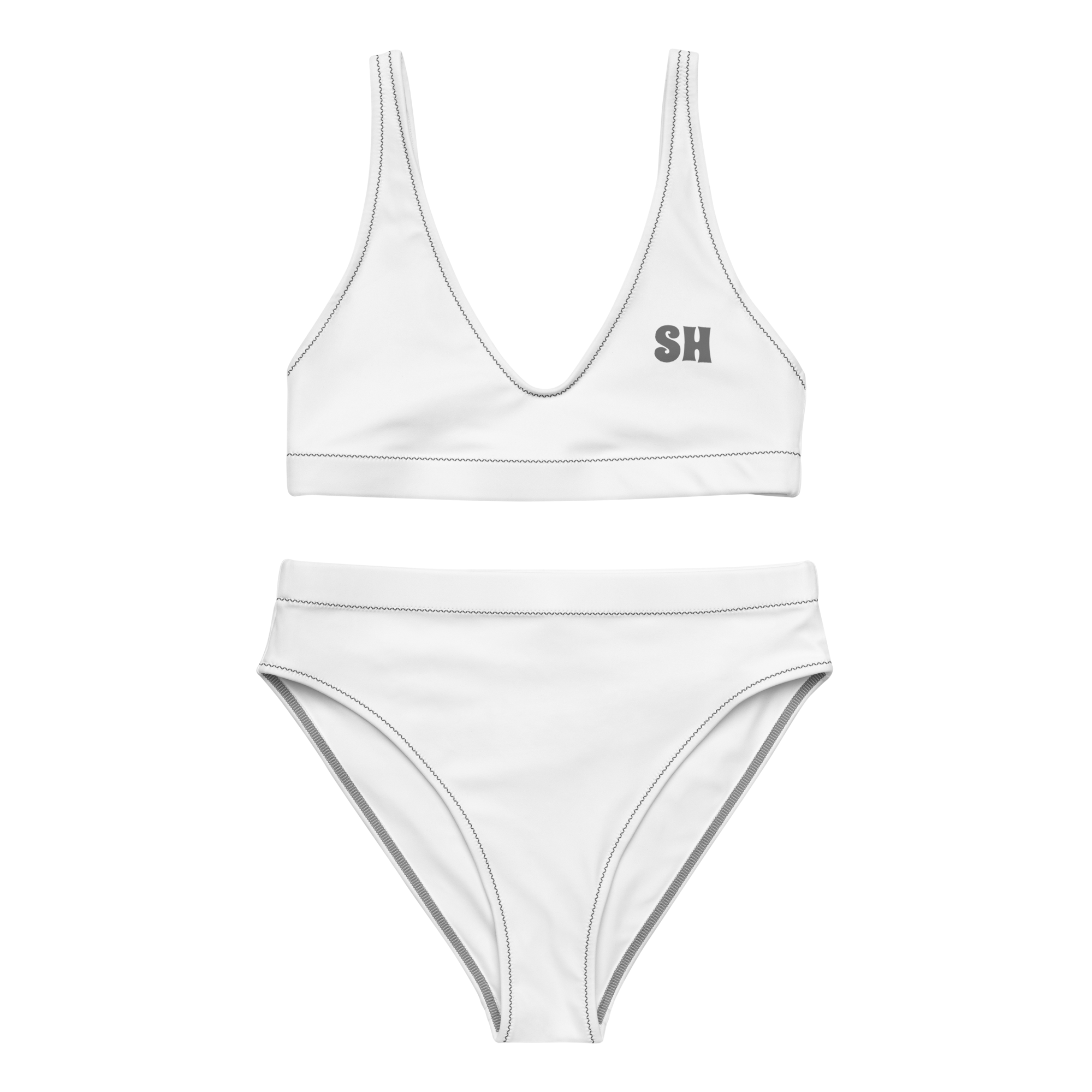 Recycled high-waisted bikini - Seashell White