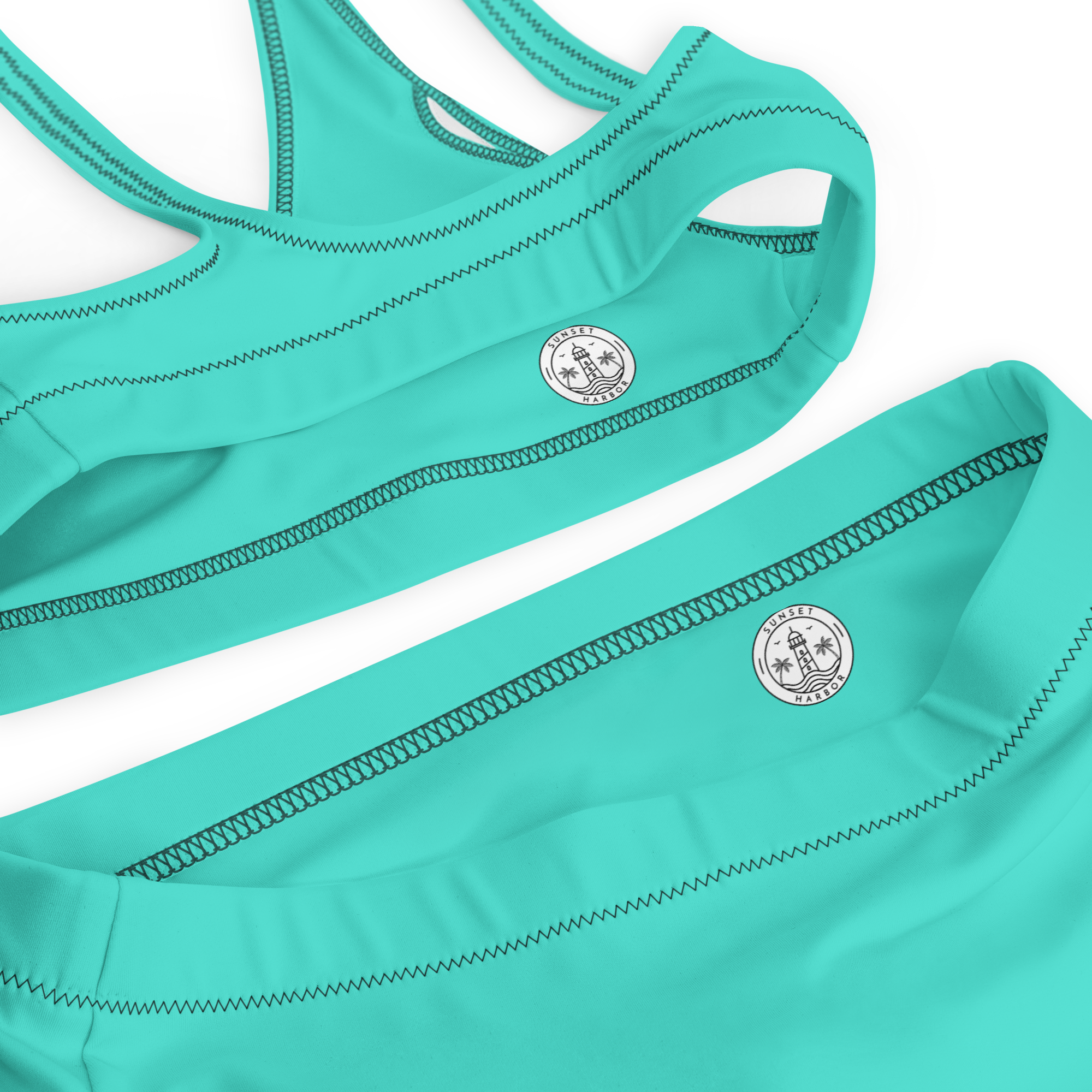 Recycled high-waisted bikini - Lagoon Turquoise