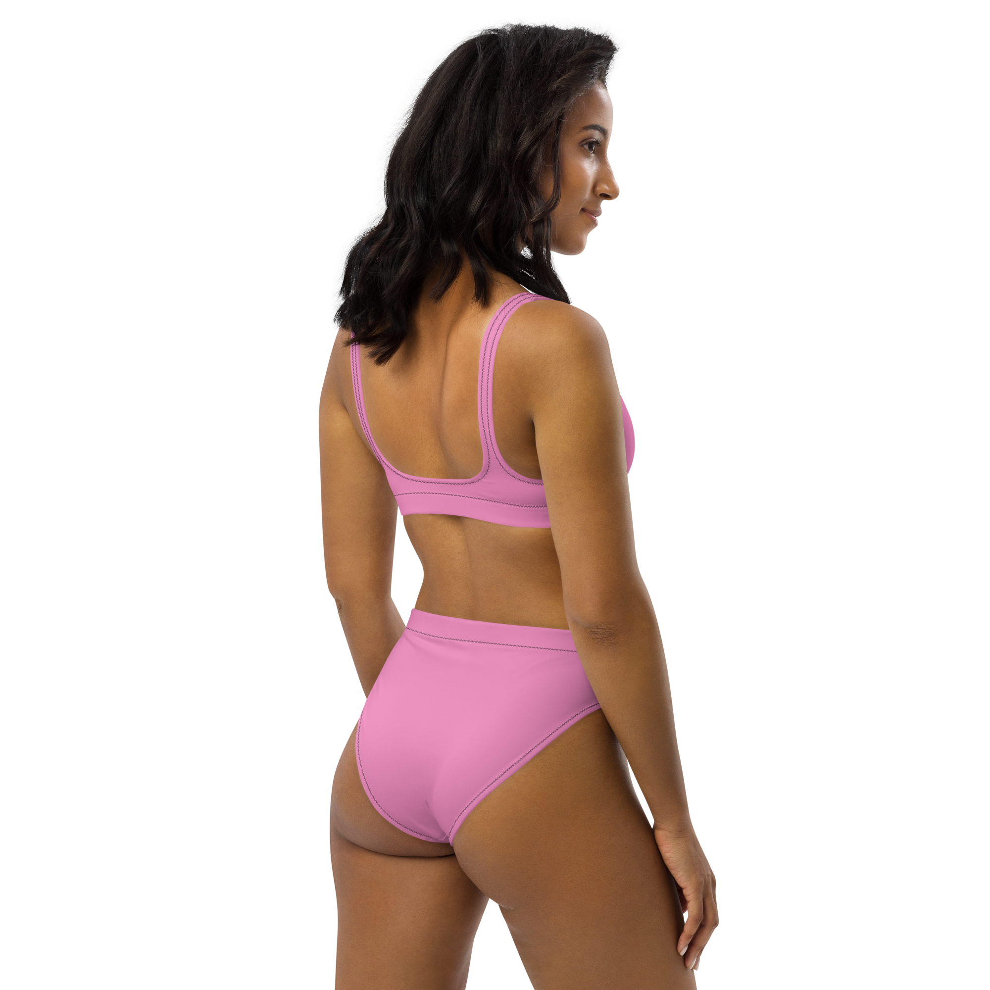 Recycled high-waisted bikini - Tropical Pink