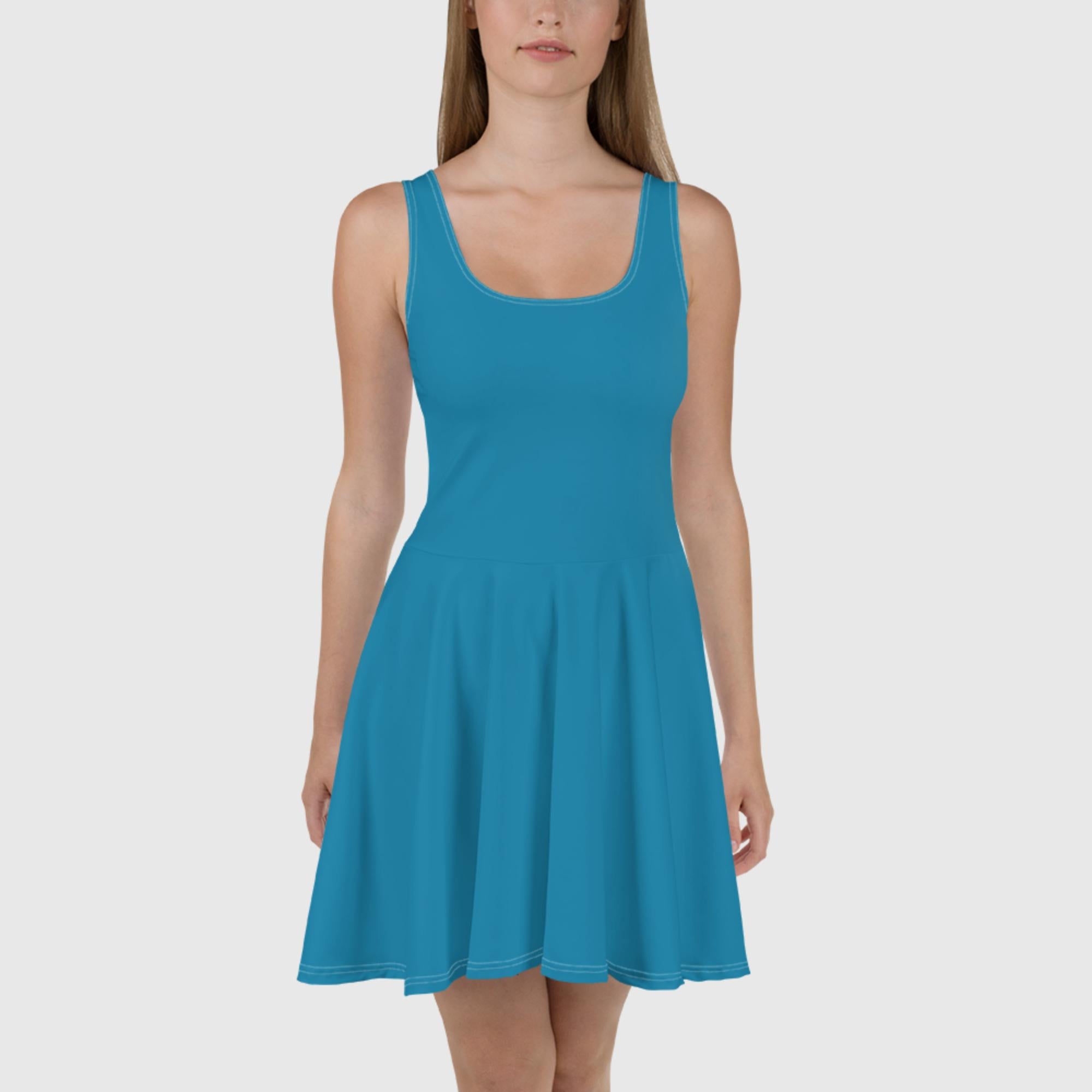 Vestido skater azul claro