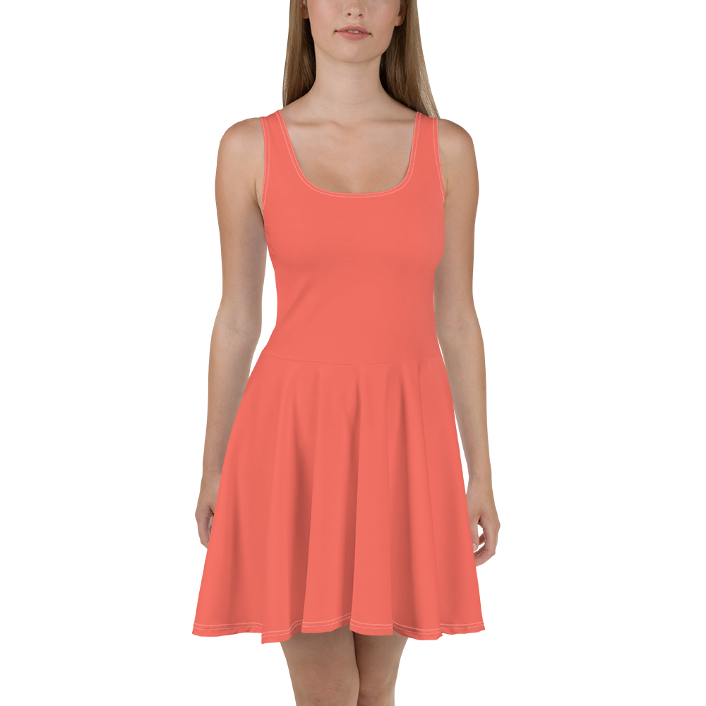 Skater Dress - Coral Red