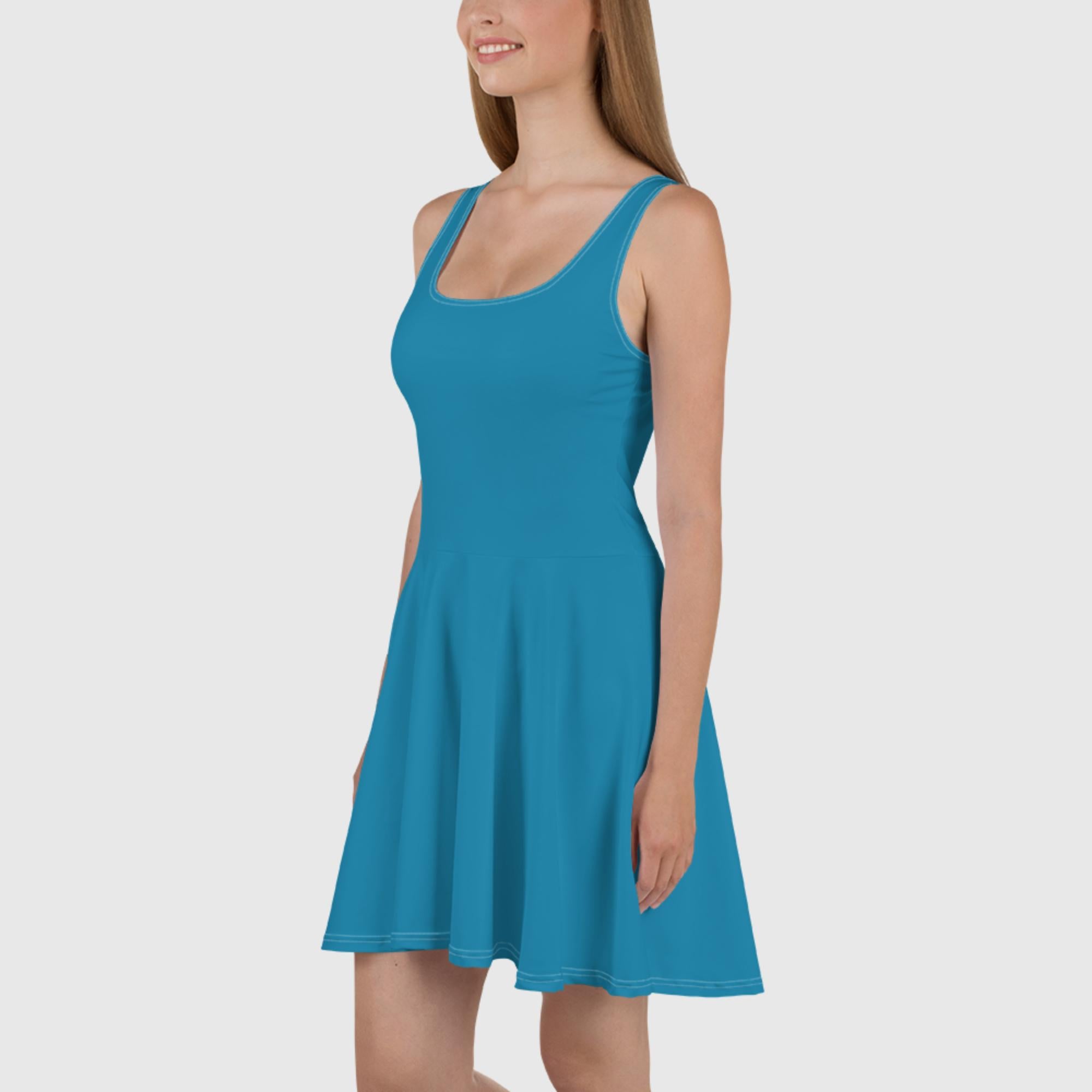 Vestido skater azul claro