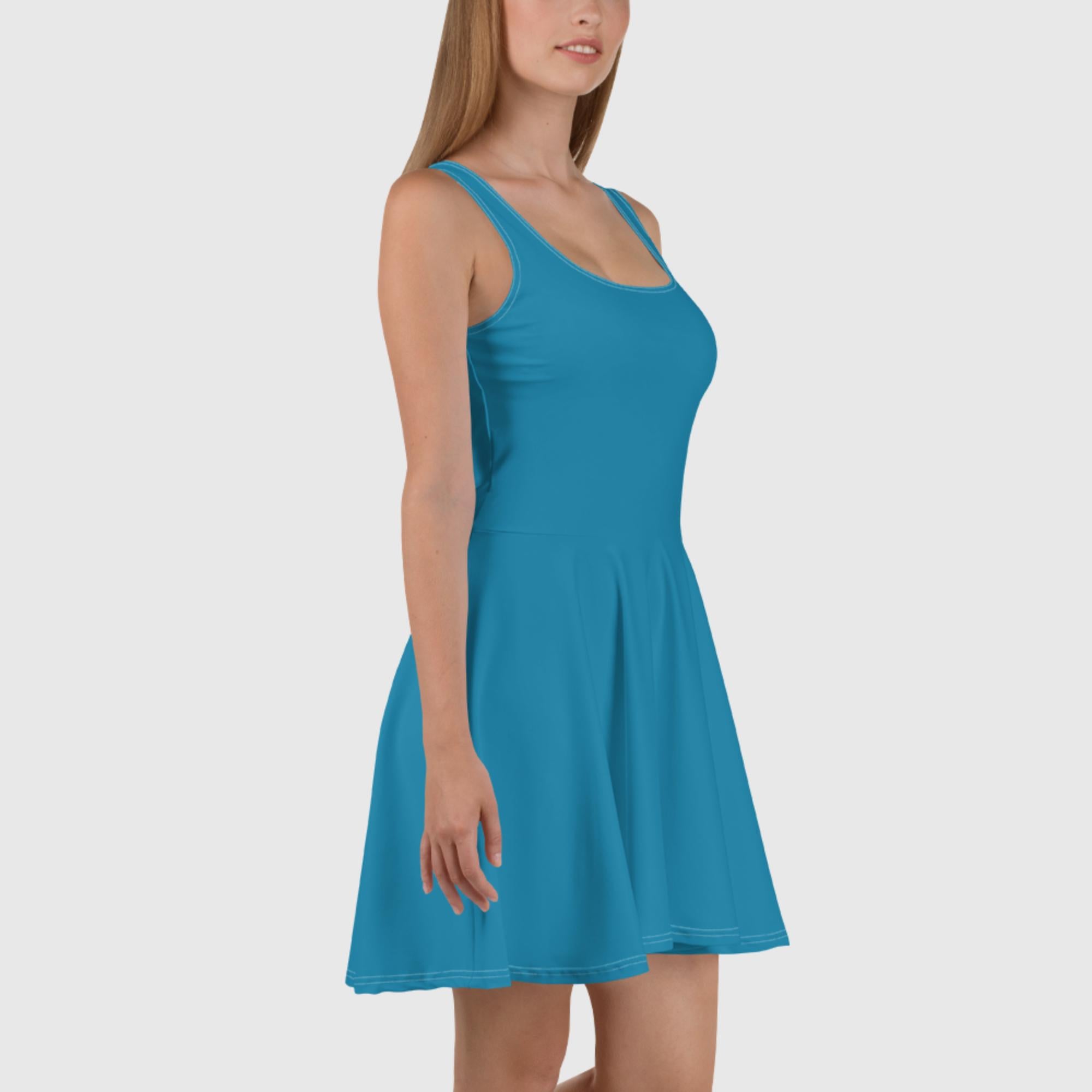 Vestido skater azul claro