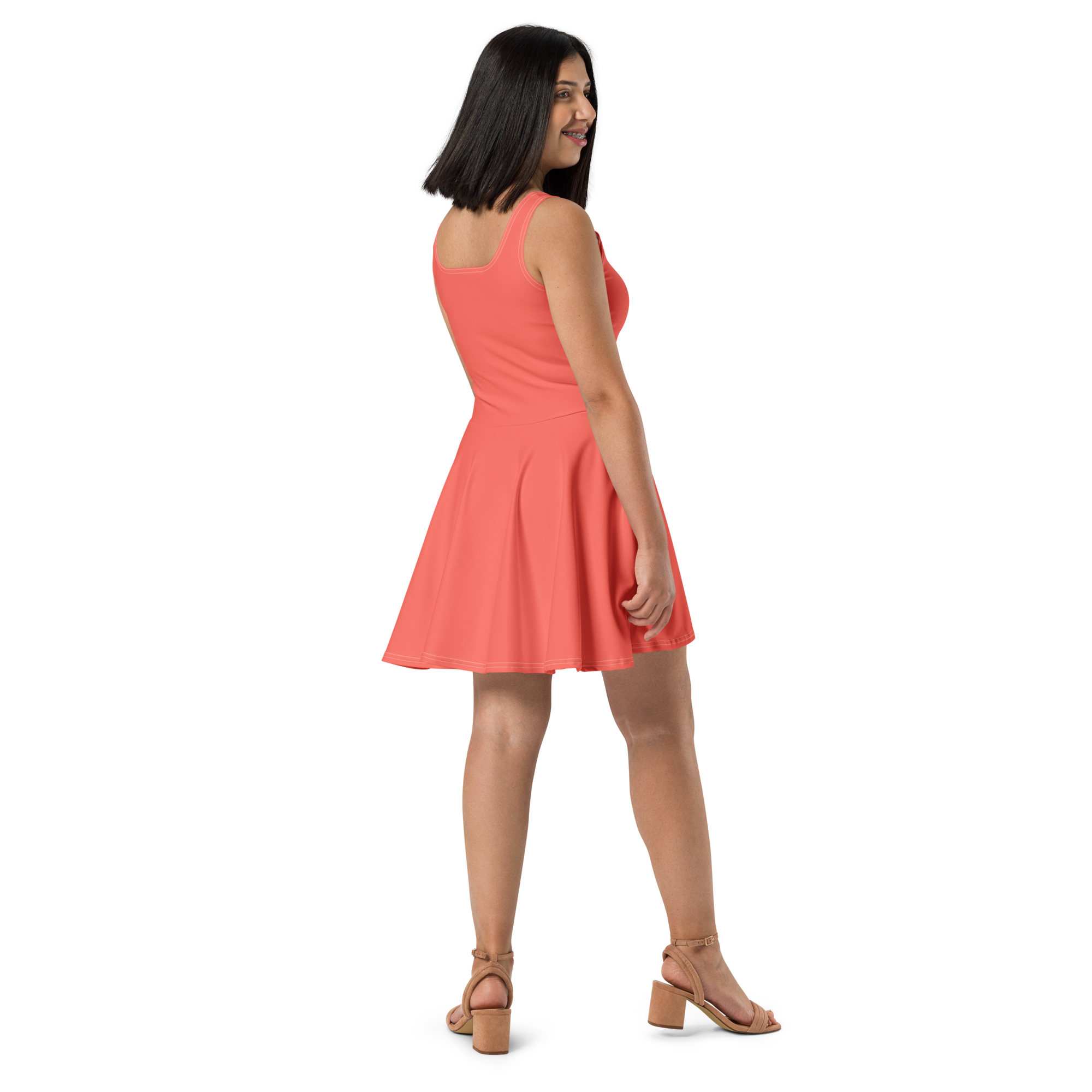 Skater Dress - Coral Red