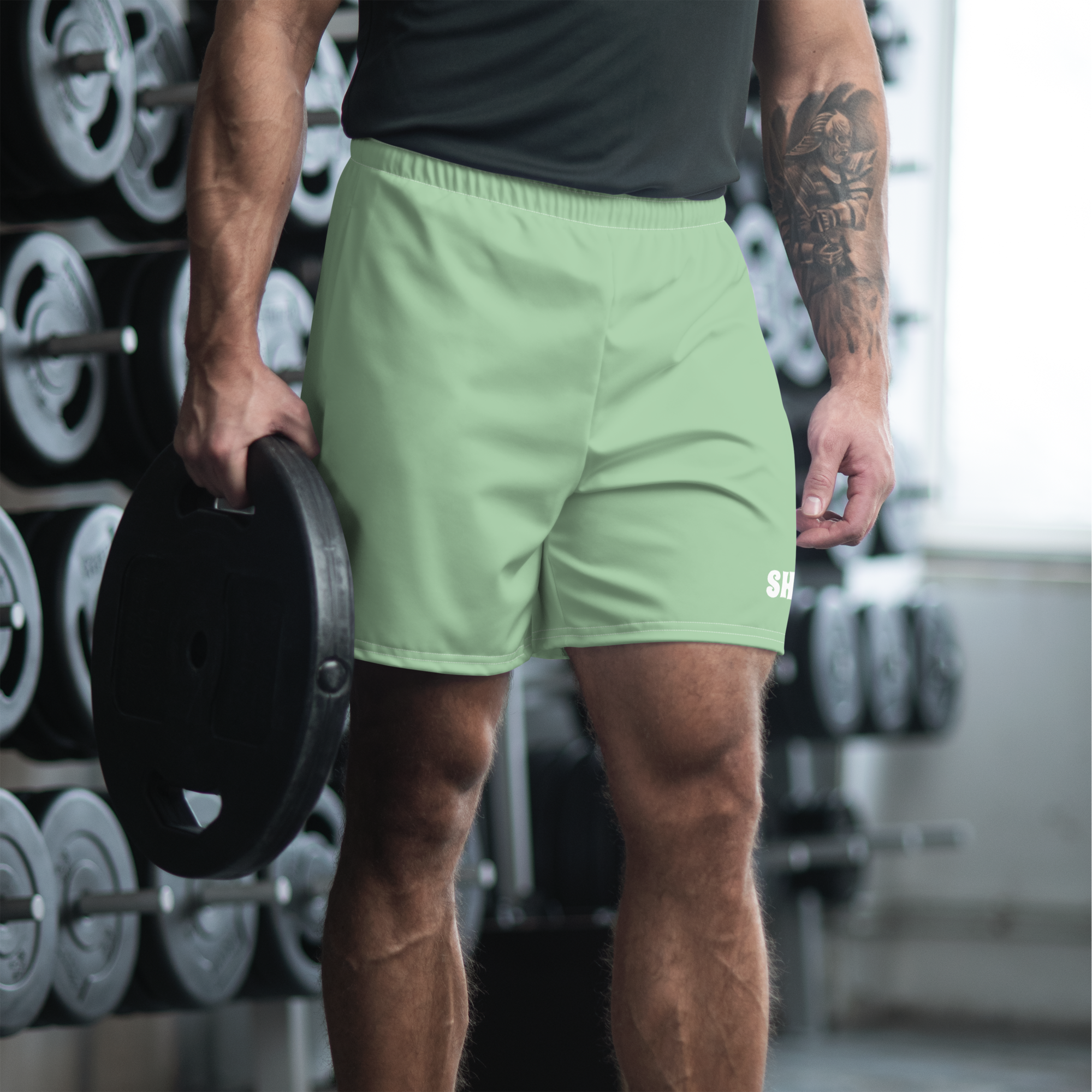 Men's Recycled Athletic Shorts - Palm Green