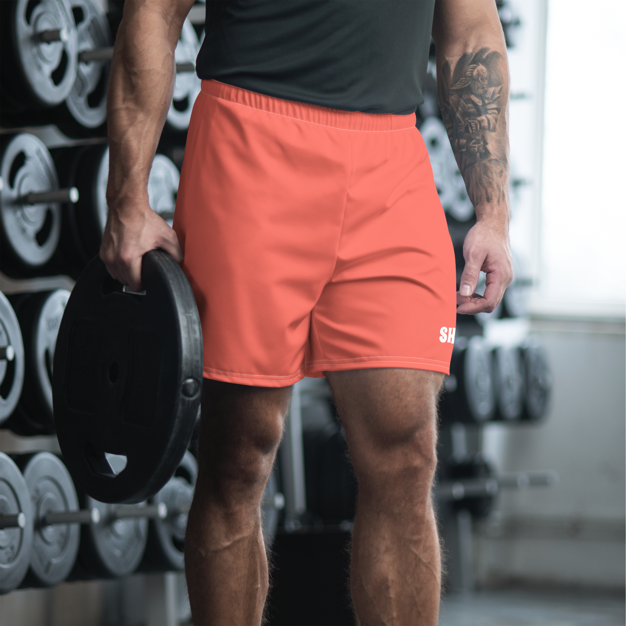 Recycelte Sportshorts für Herren - Sunser Coral