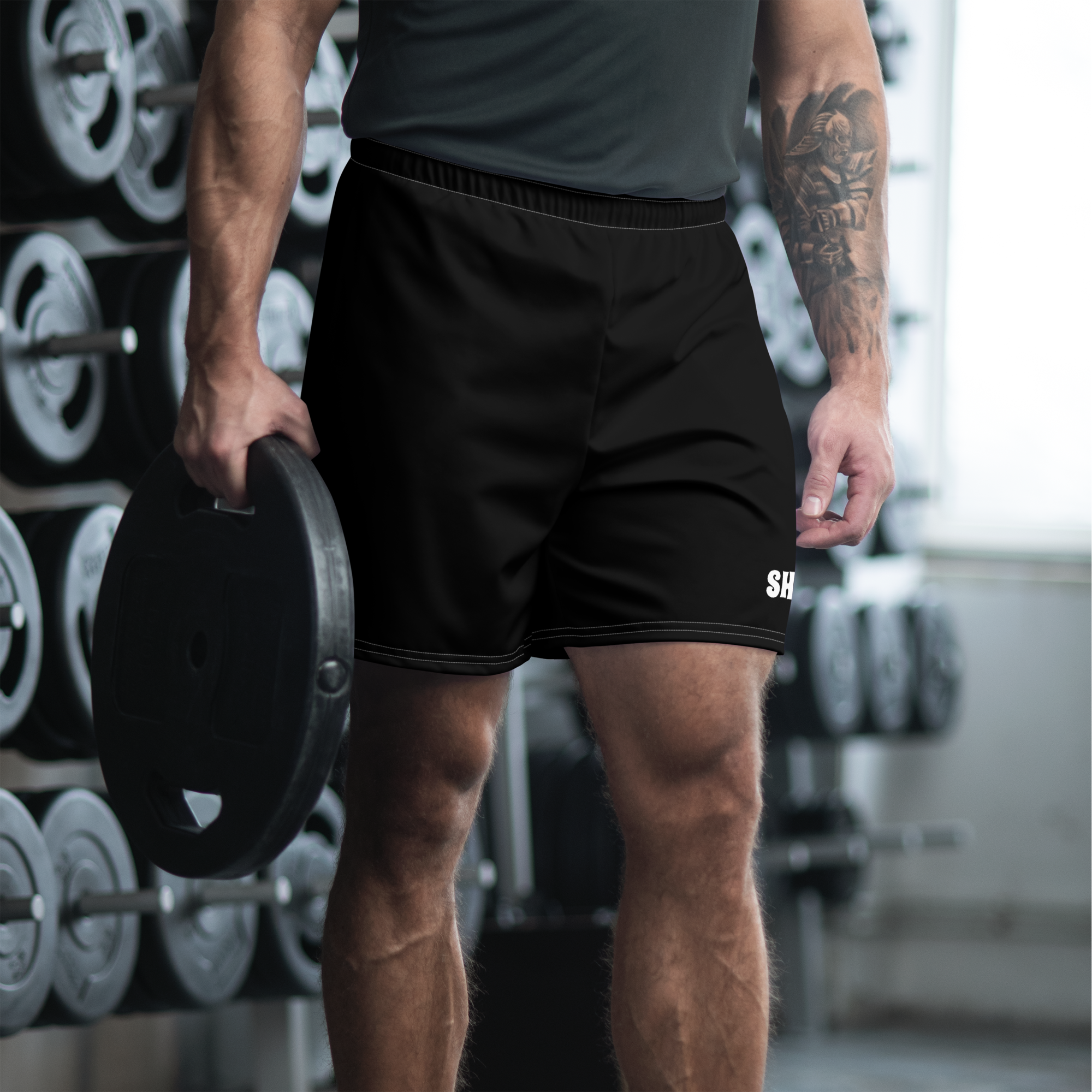 Shorts deportivos reciclados para hombre - Negro