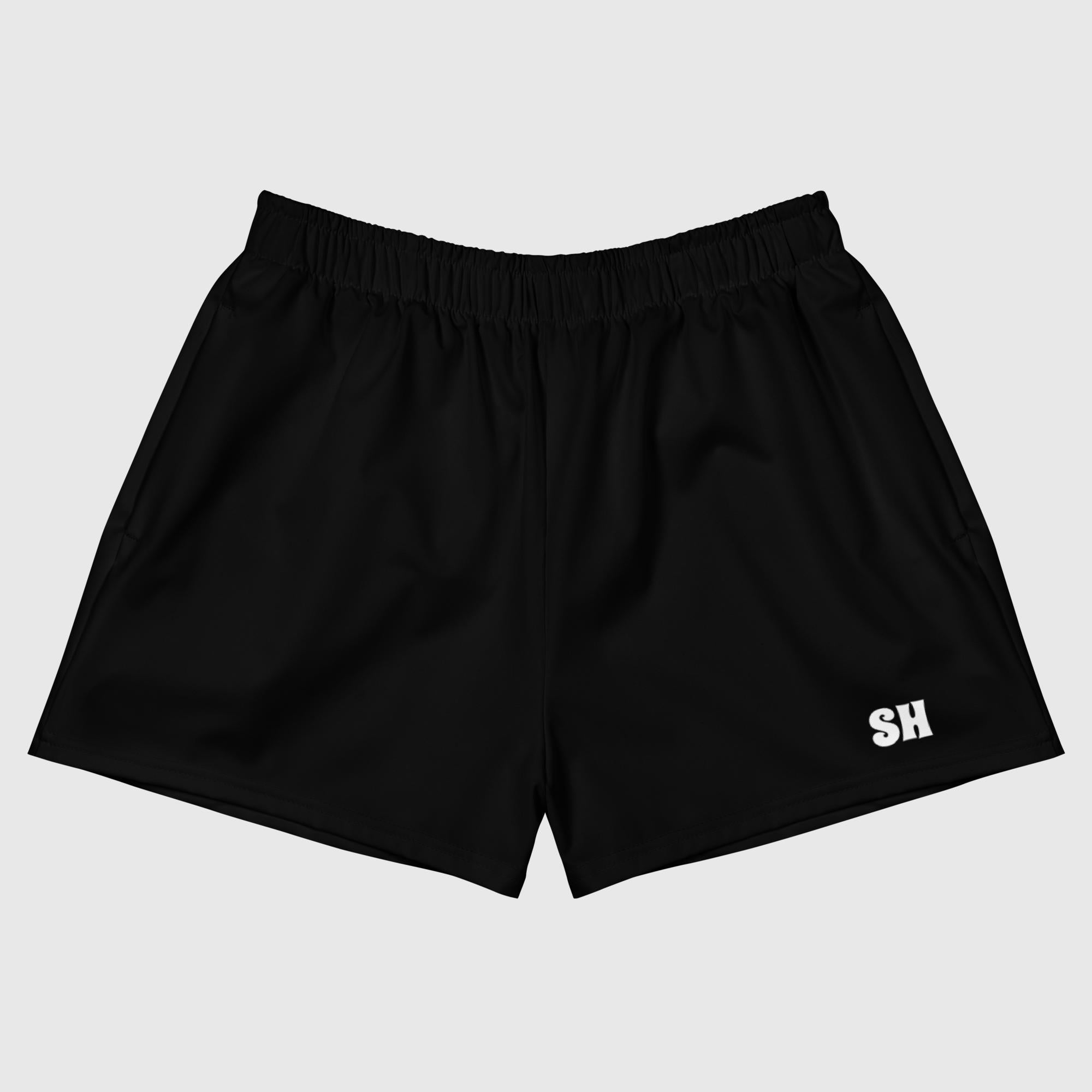 Shorts deportivos unisex con estampado integral - Negro