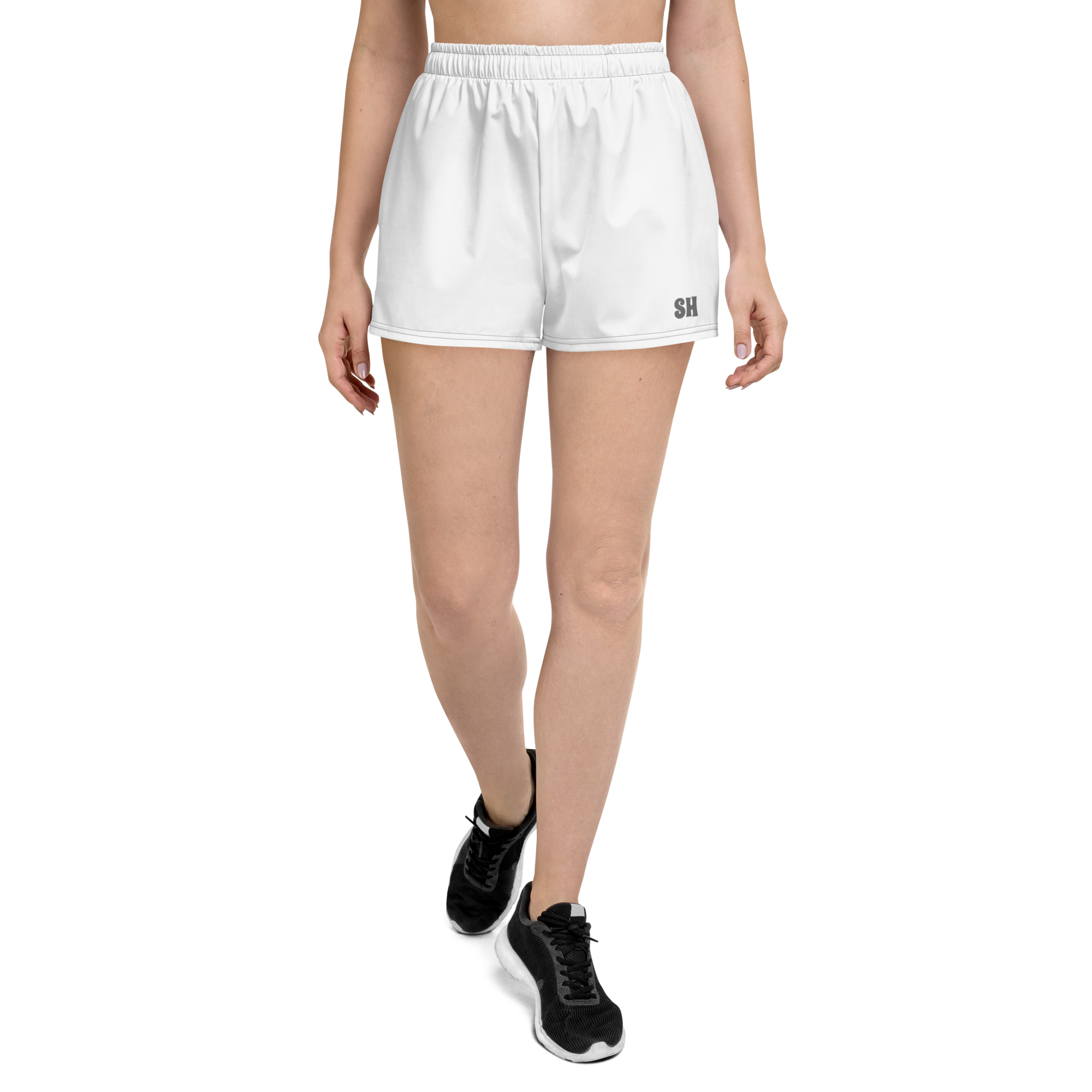 Womens Athletic Shorts - Seashell White