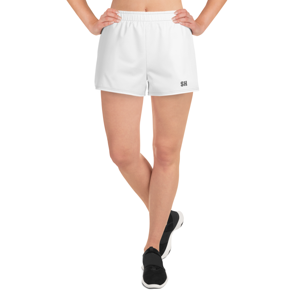 Womens Athletic Shorts - Seashell White