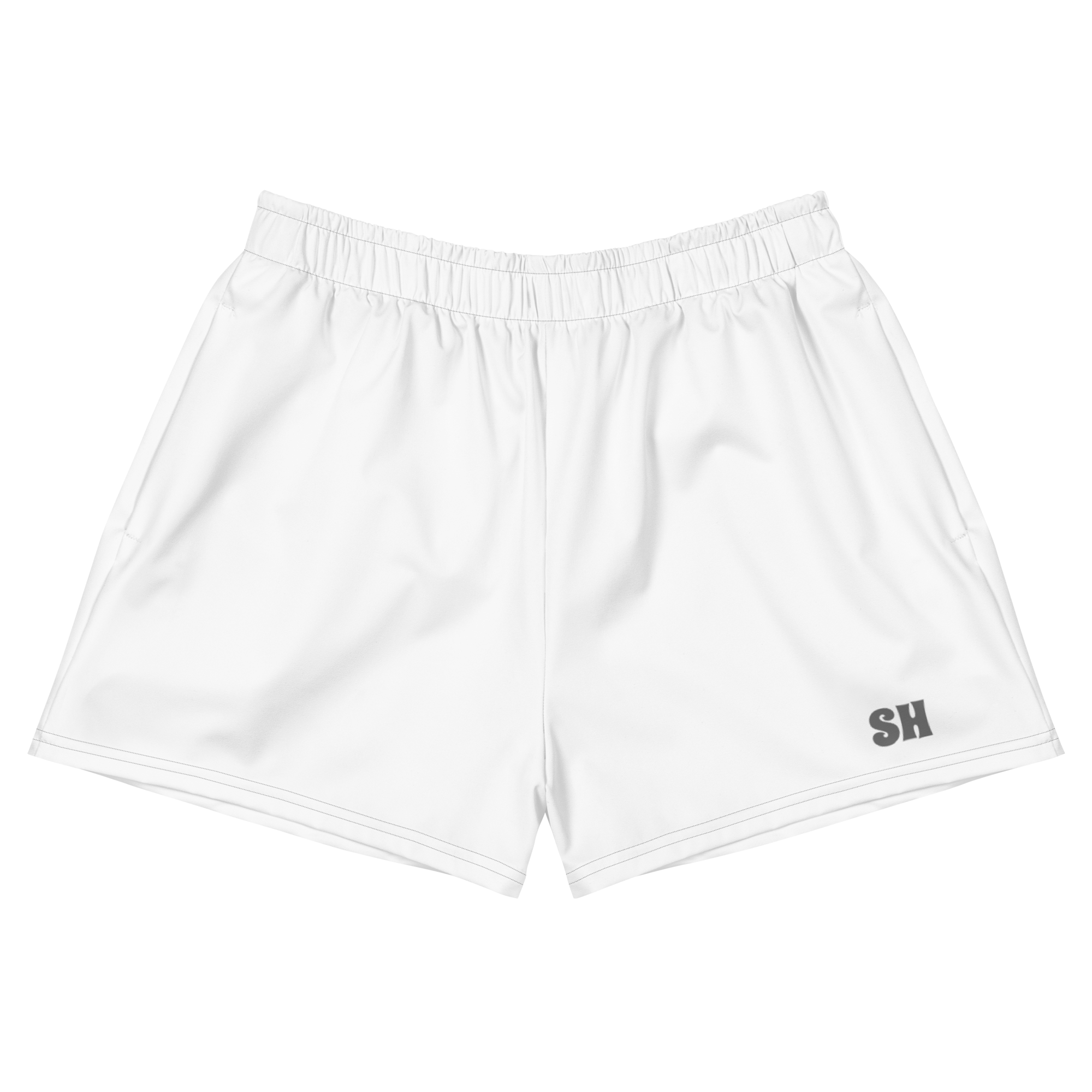 Womens Athletic Shorts - Seashell White