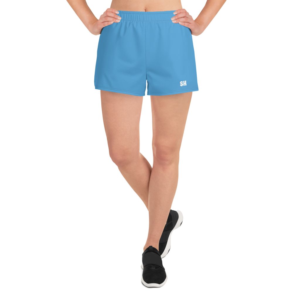 Womens Athletic Shorts - Ocean Blue