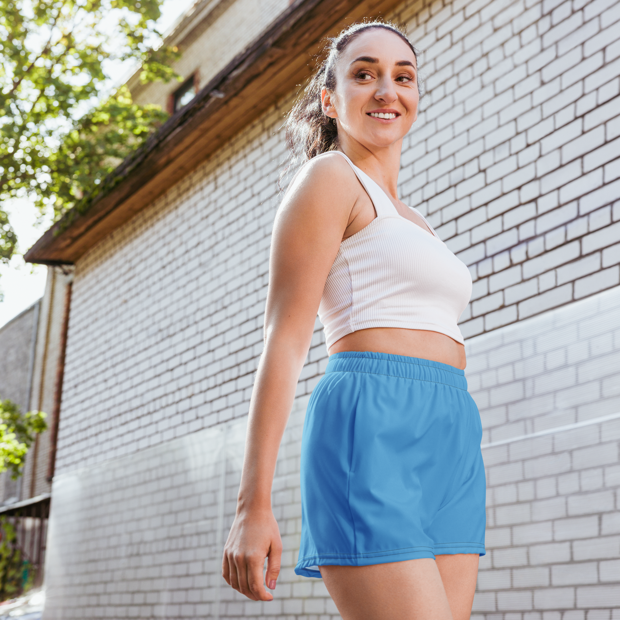 Womens Athletic Shorts - Ocean Blue