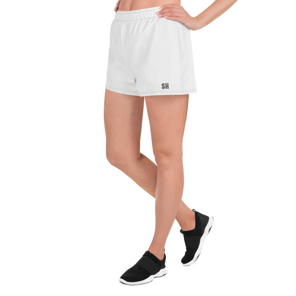 Womens Athletic Shorts - Seashell White