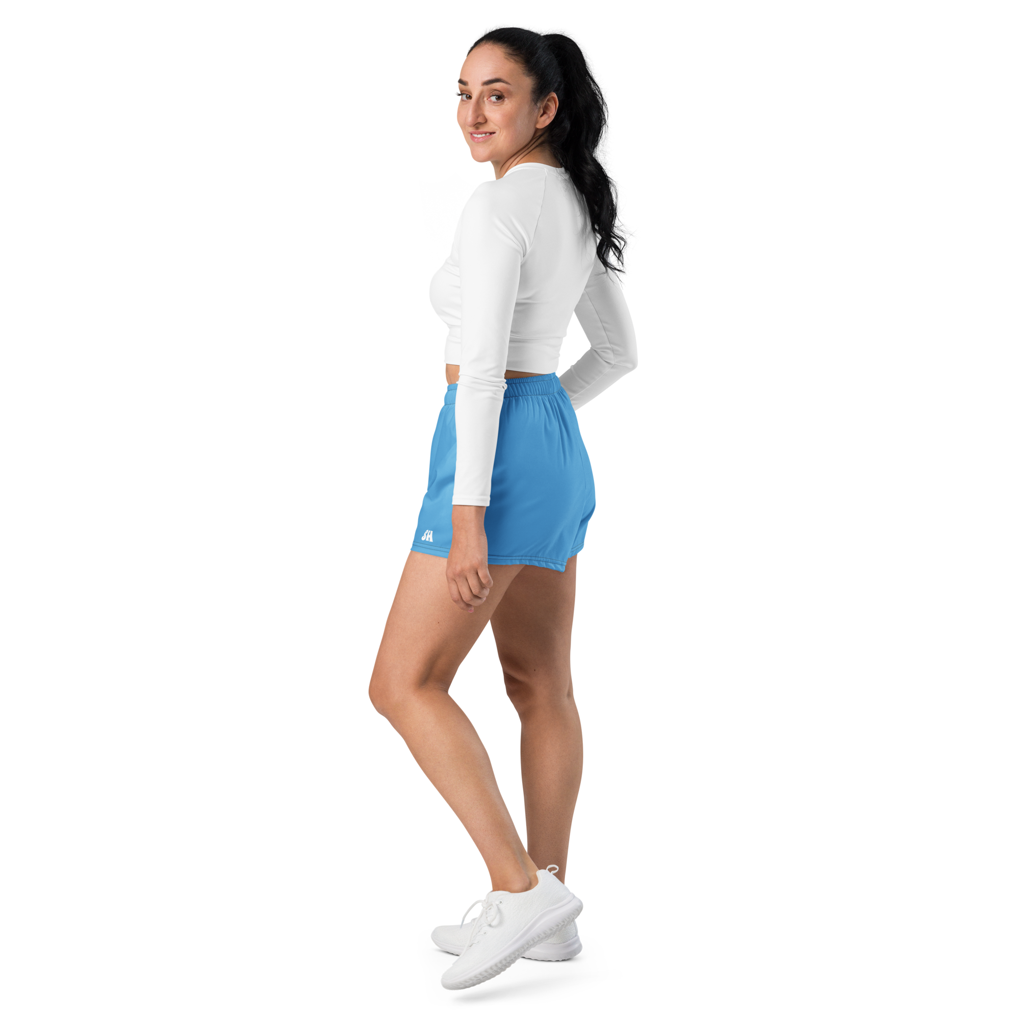 Womens Athletic Shorts - Ocean Blue