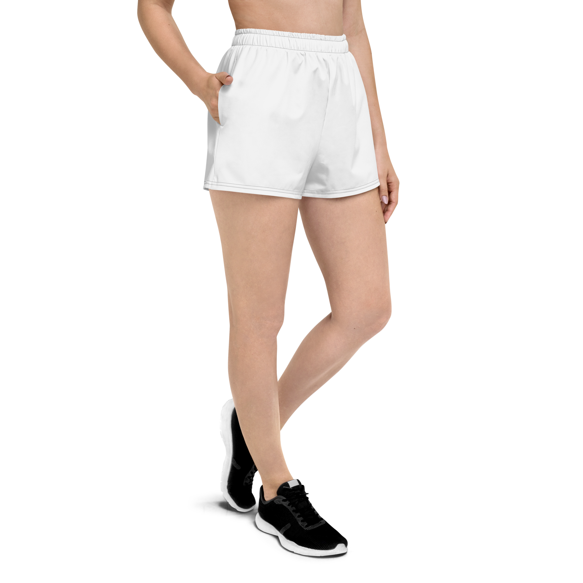 Womens Athletic Shorts - Seashell White