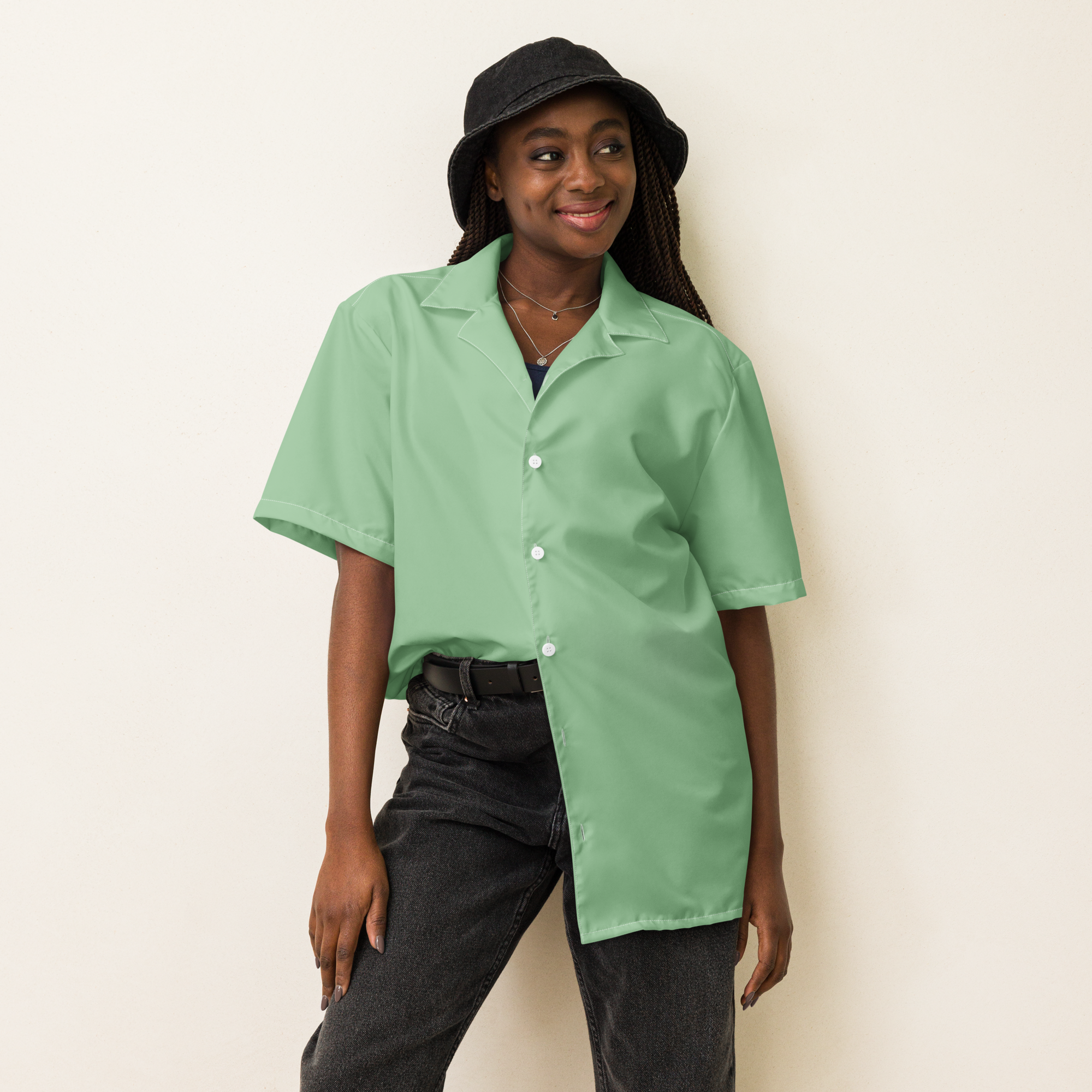 Womens button shirt - Palm Green