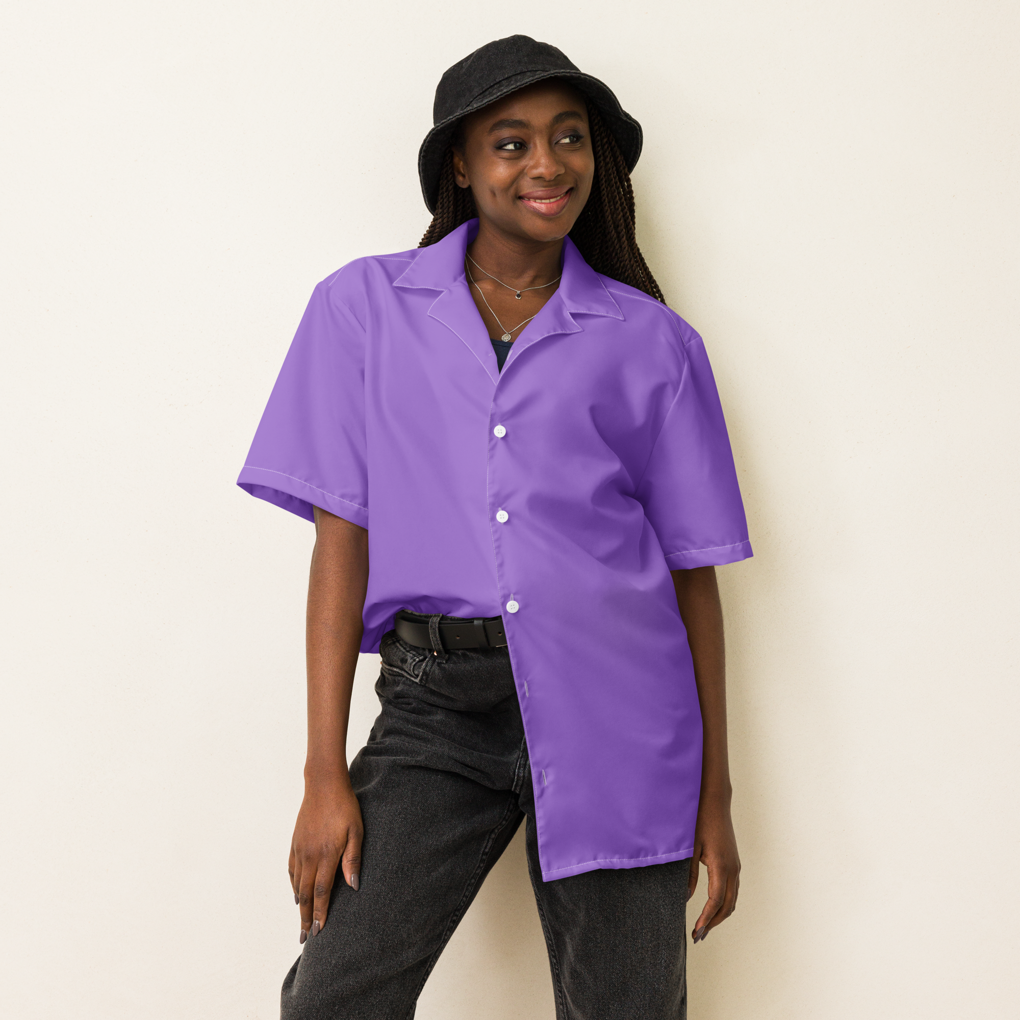 Womens button shirt - Coastal Purple