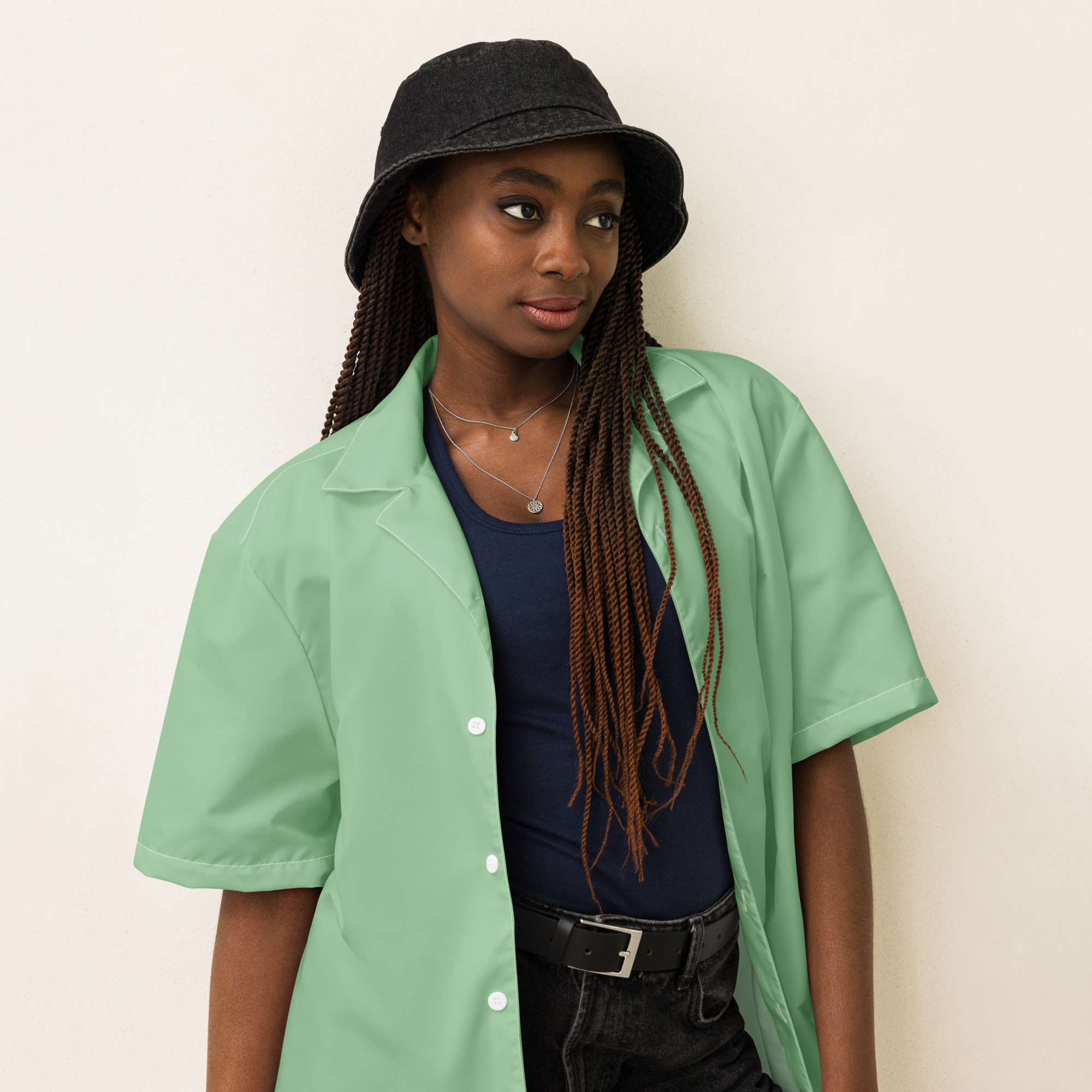 Womens button shirt - Palm Green