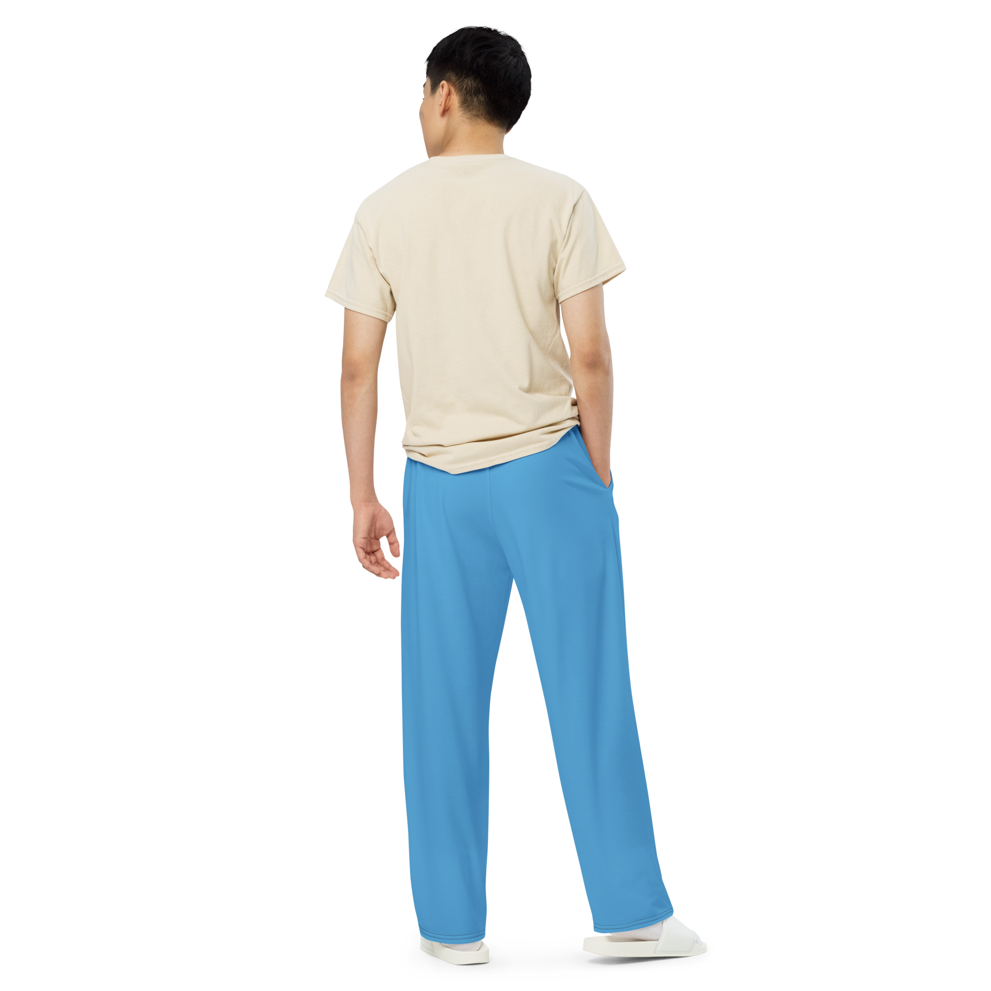 Mens wide-leg pants - Ocean Blue