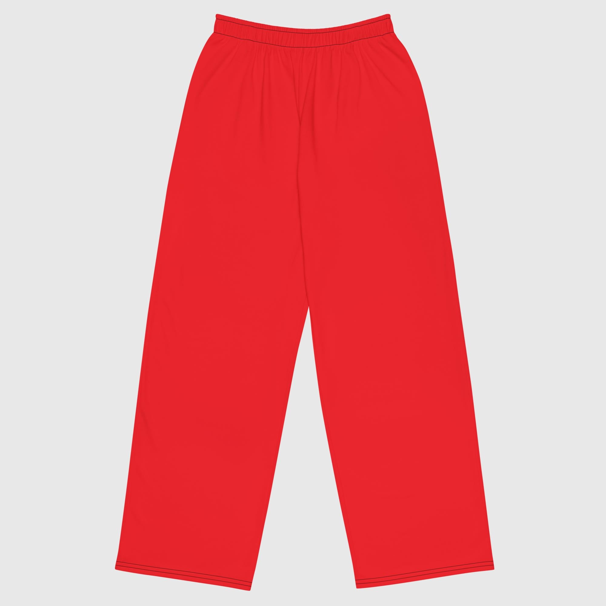 Pantalón ancho unisex con estampado all over - Rojo