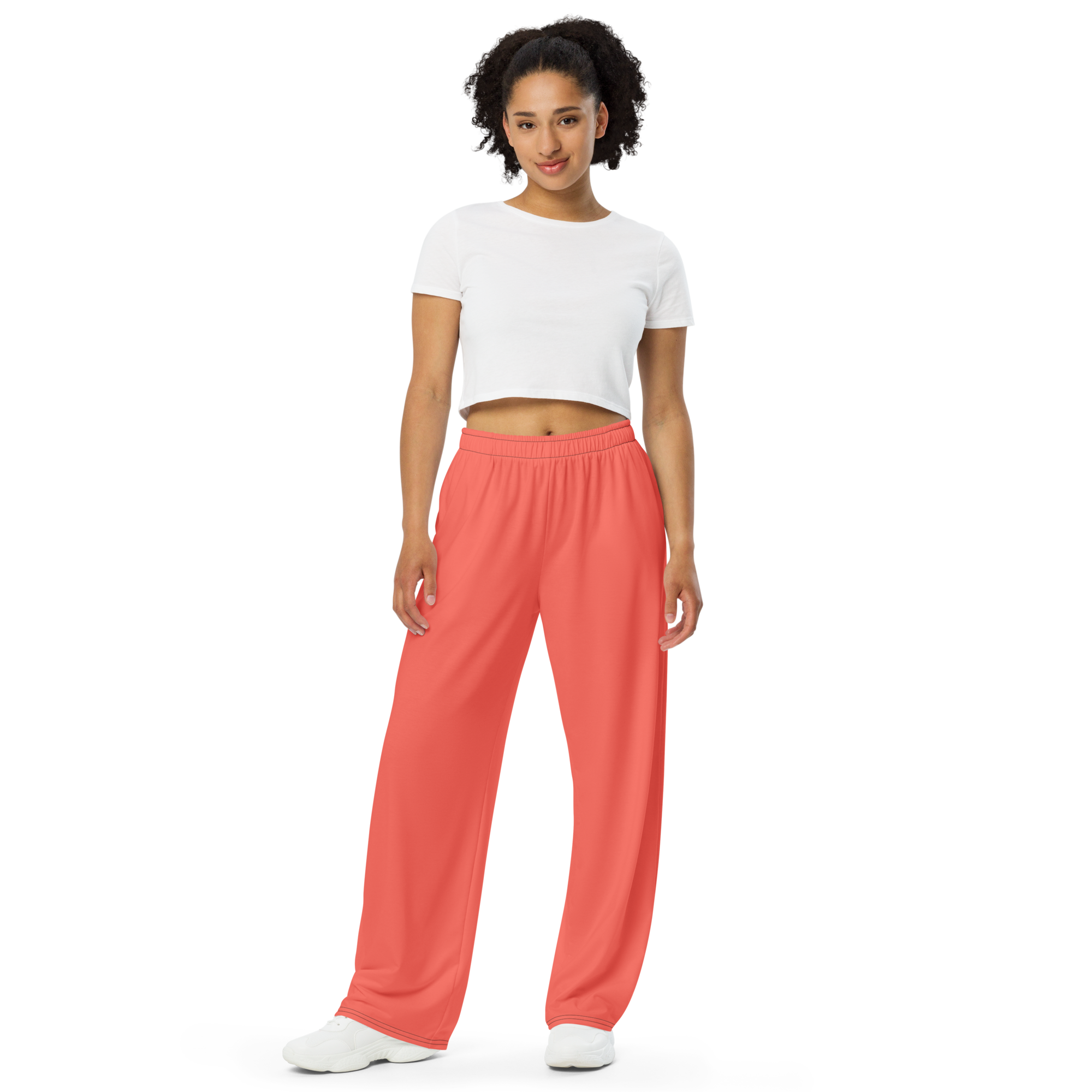 Unisex-Hose mit weitem Bein - Sunset Coral