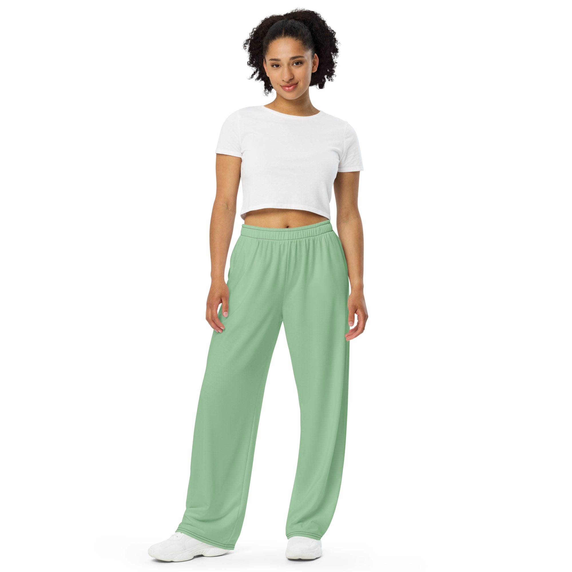 Womens wide-leg pants - Palm Green