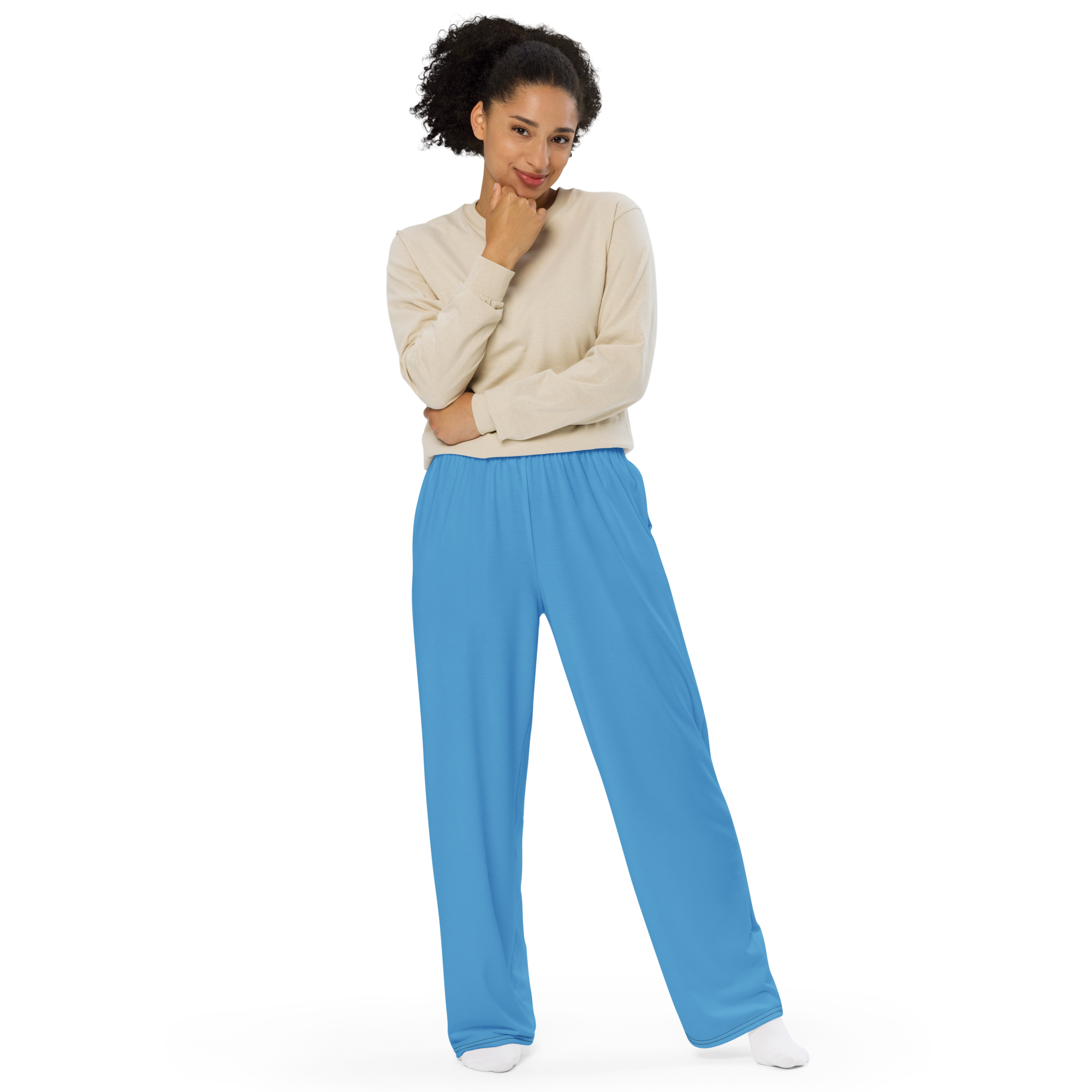 Womens wide-leg pants - Ocean Blue