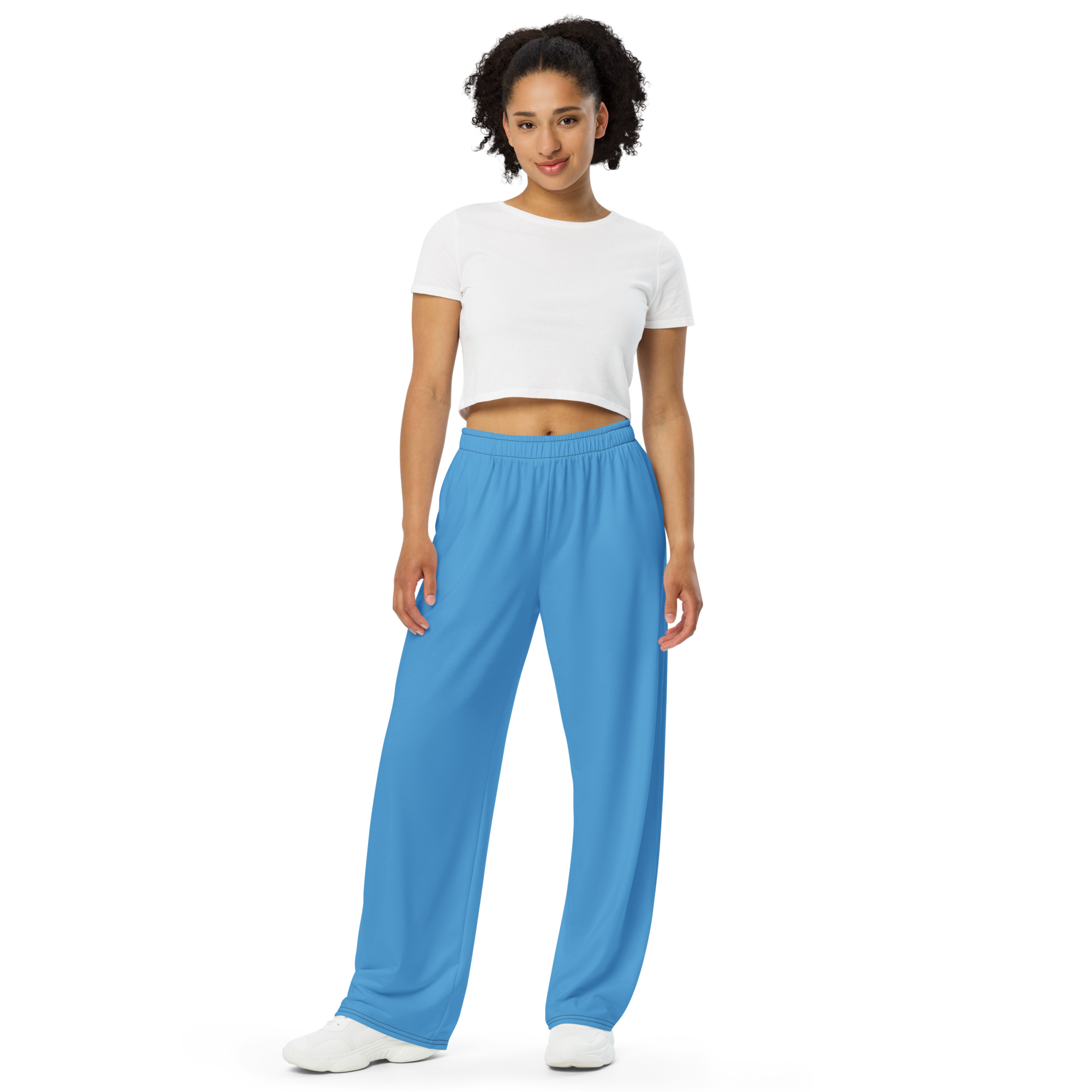 Womens wide-leg pants - Ocean Blue