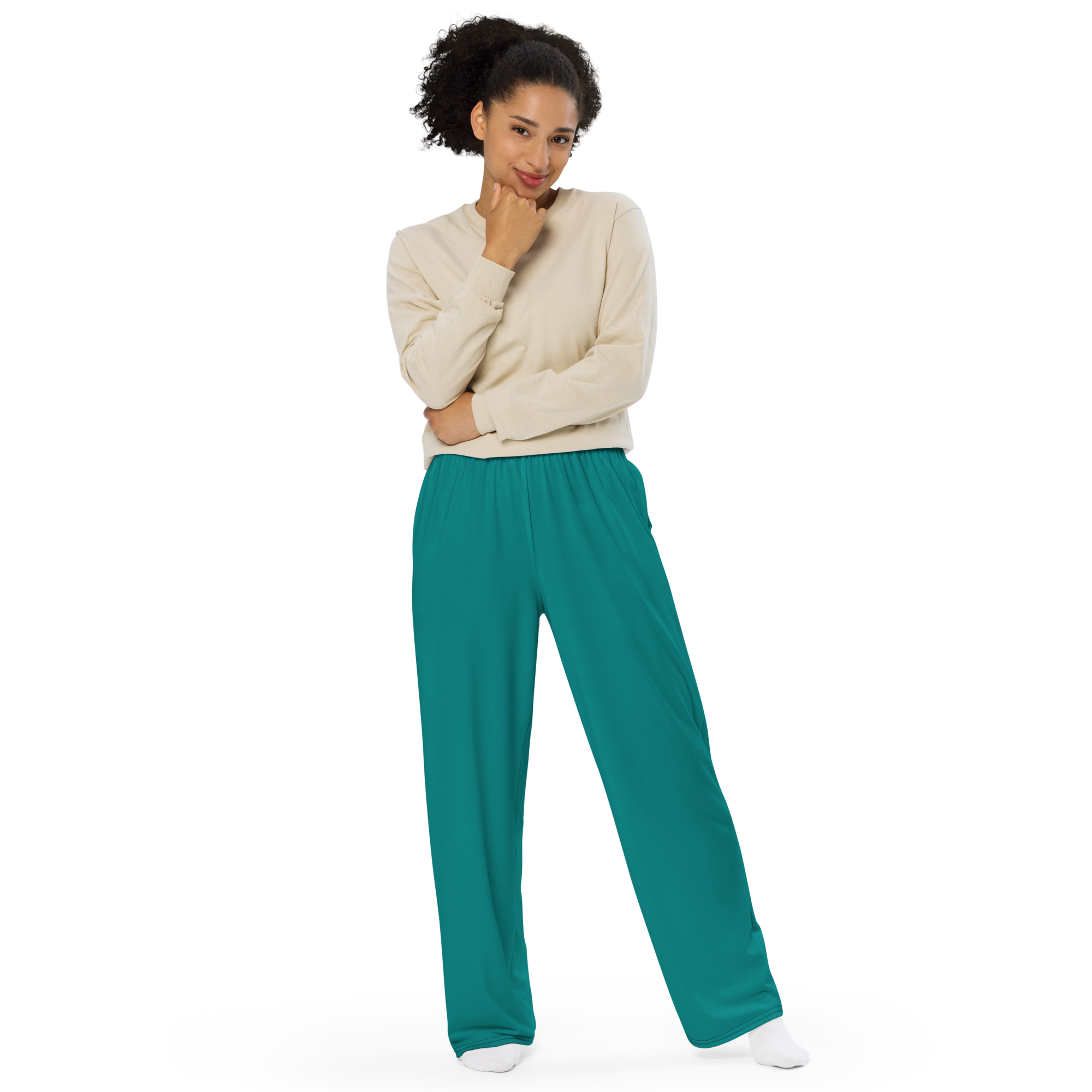 Womens wide-leg pants - Seaside Teal