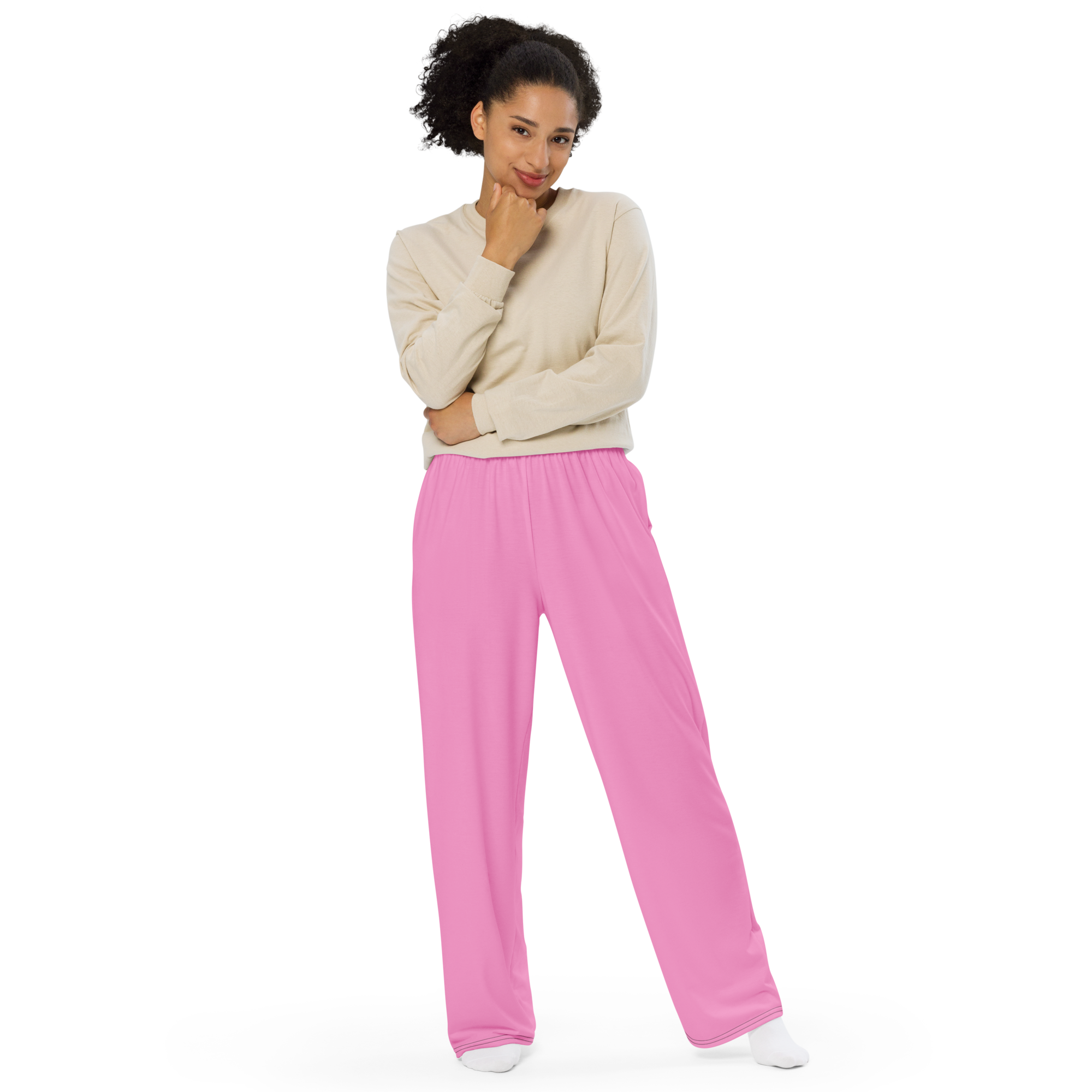 Women's wide-leg pants - Tropical Pink