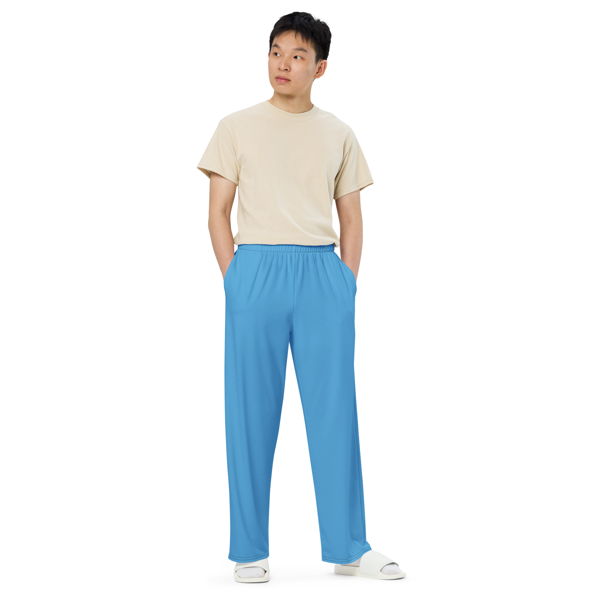 Mens wide-leg pants - Ocean Blue