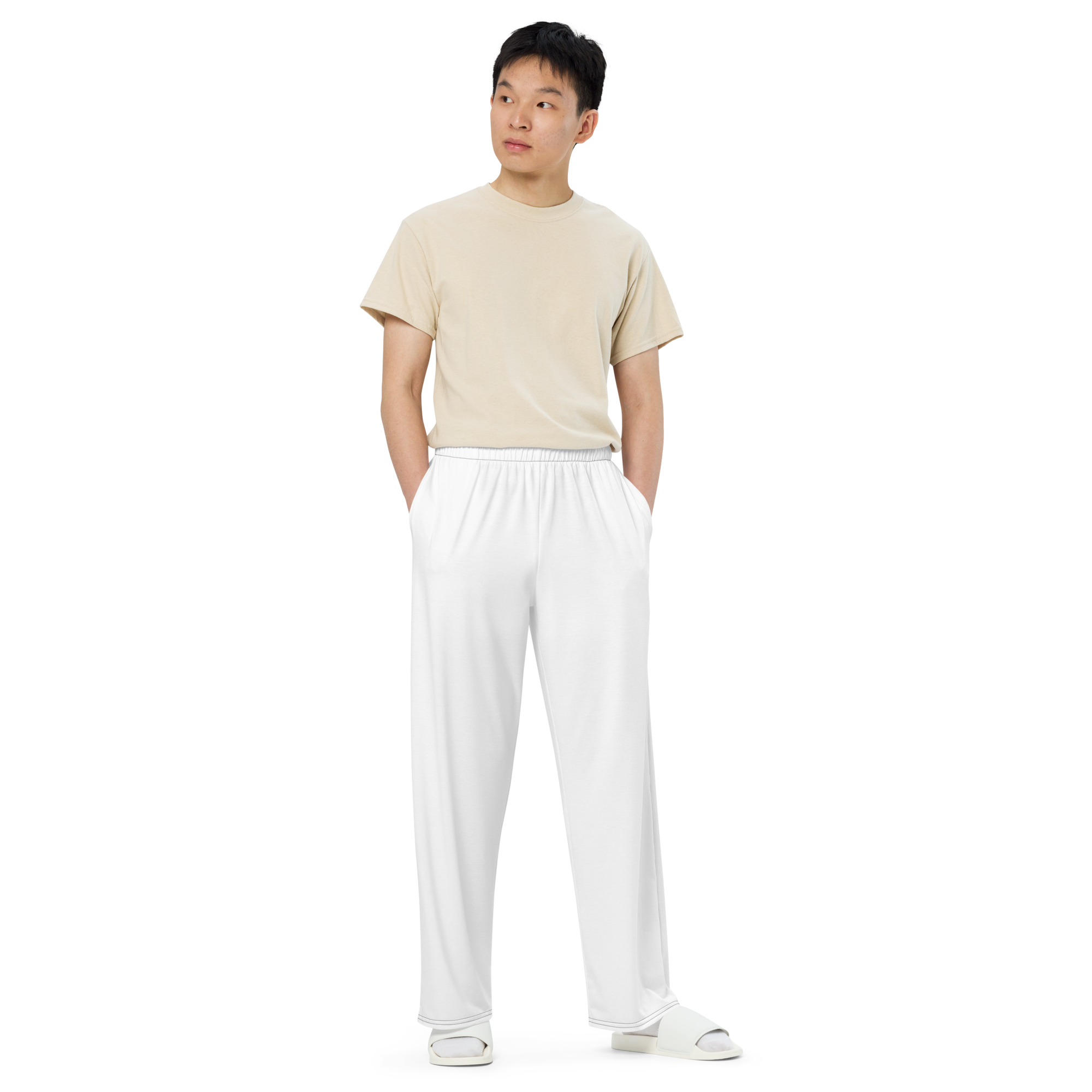 Mens wide-leg pants - Seashell White